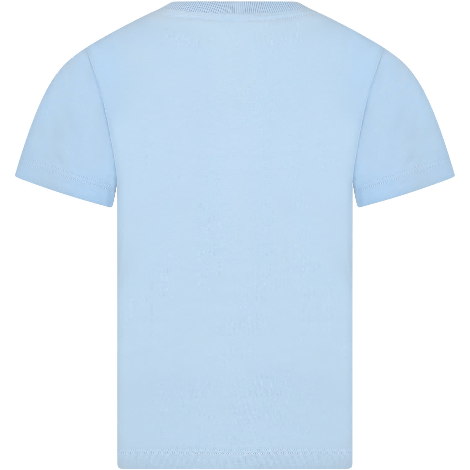 Shop Gcds Mini Light Blue T-shirt For Boy With Logo