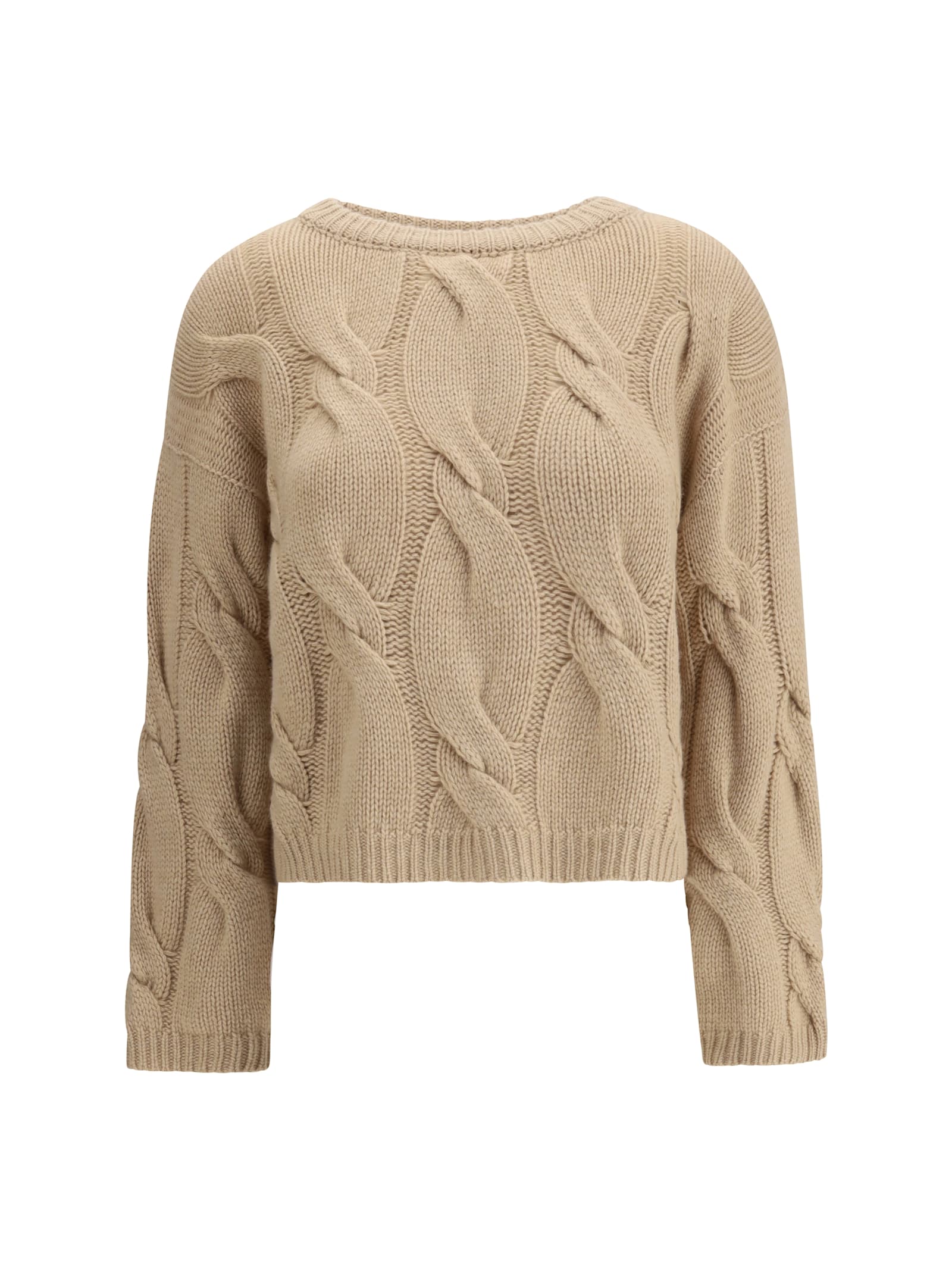 Bruno Manetti Cable-knit Crew-neck Sweater In Black