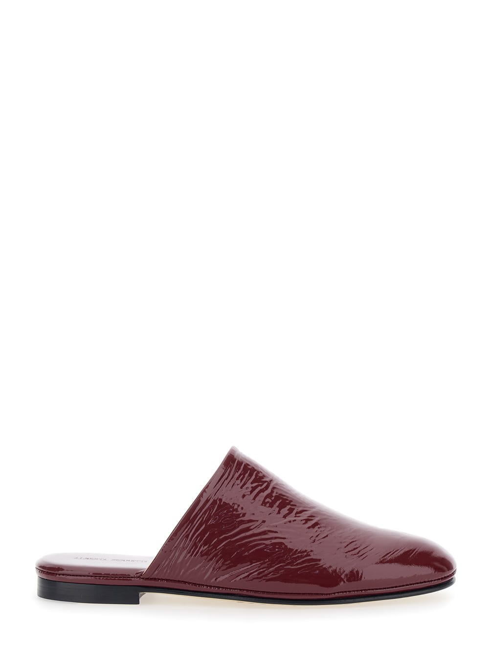 Alberta Ferretti Bordeaux Mules With Almond Toe And Flat Sole In Patent Leather Woman In Burgundy