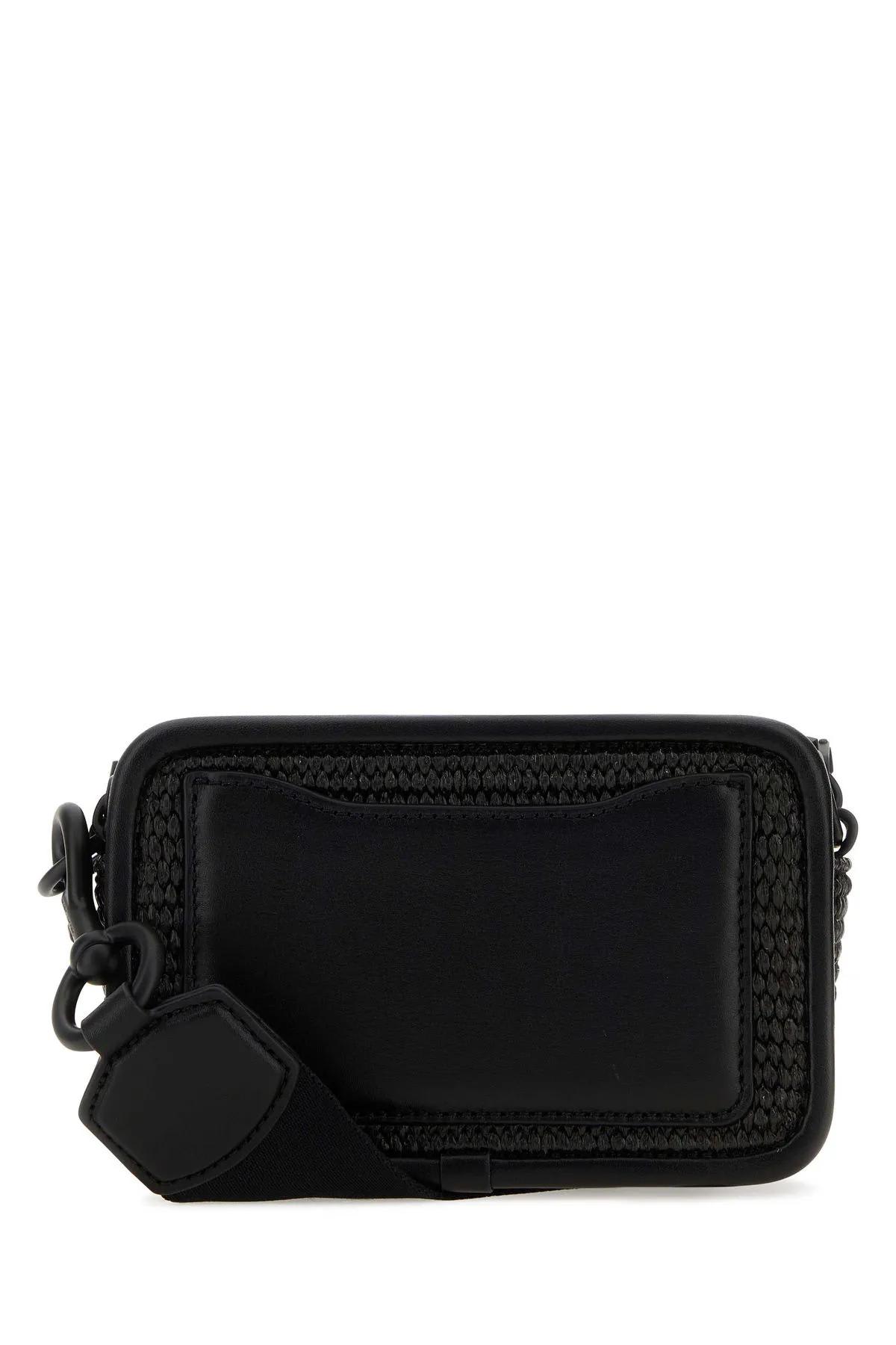 Marc Jacobs Black Raffia The Snapshot Crossbody Bag | ModeSens