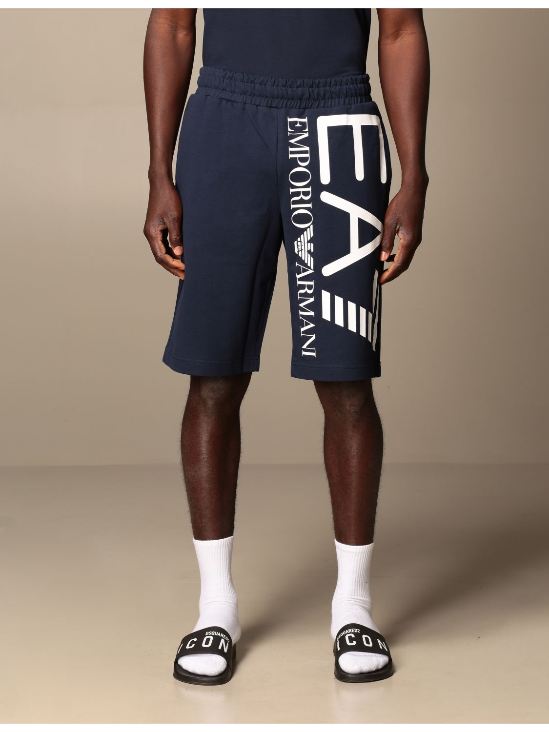Ea7 Short Ea7 Jogging Shorts In Stretch Cotton With Logo
