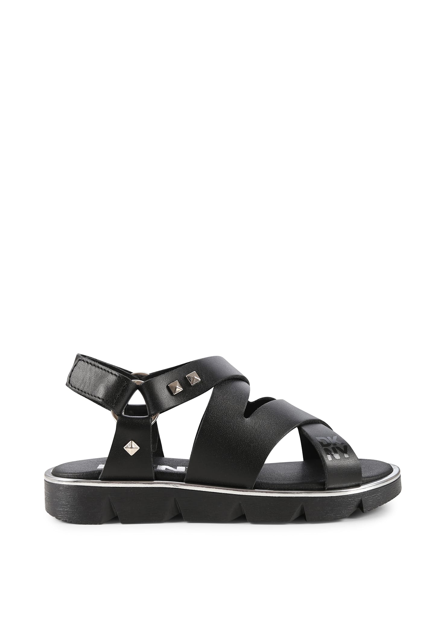 Dkny Black Sandals For Girl With Studs