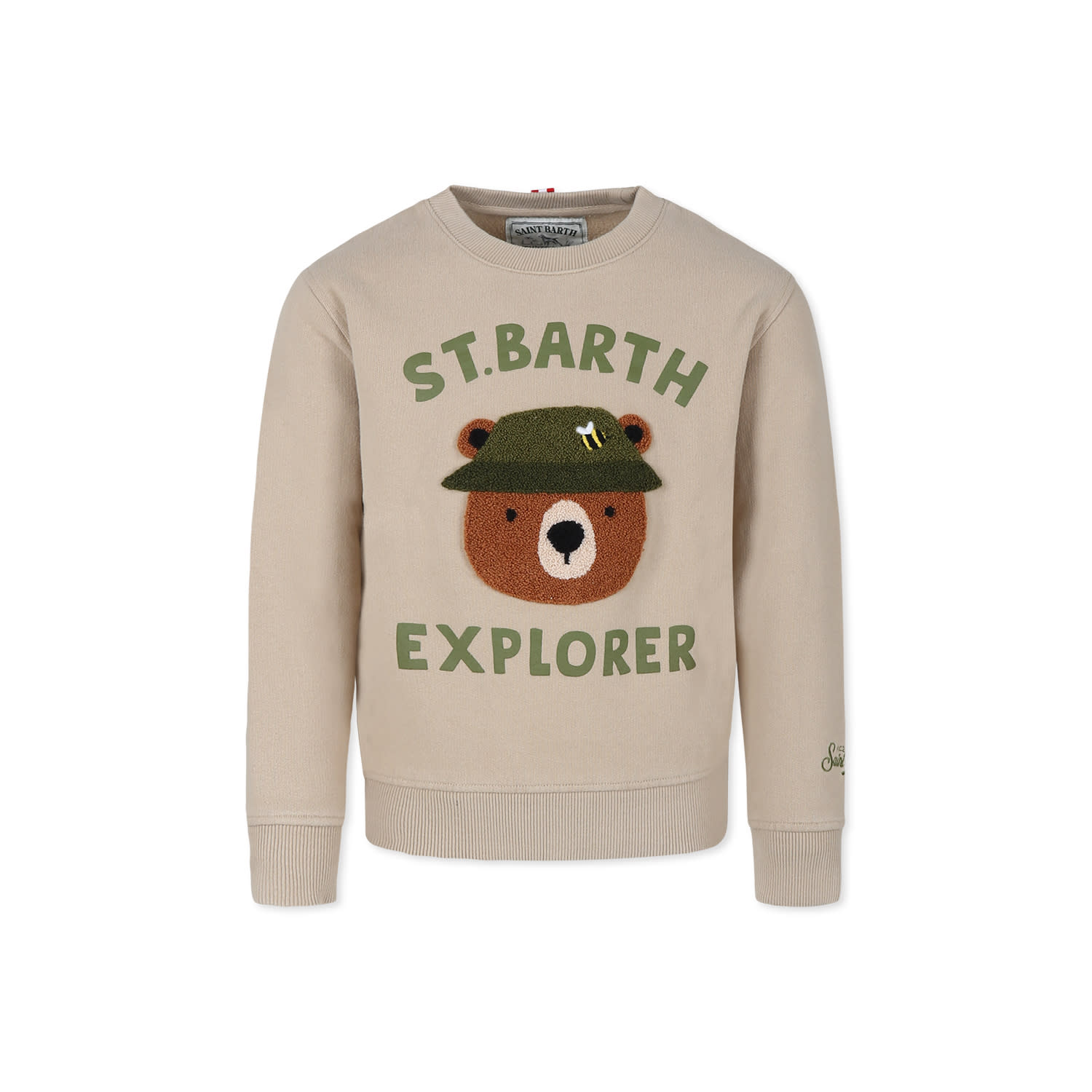 Mc2 Saint Barth Brown Sweatshirt For Boy With Bear In Brown