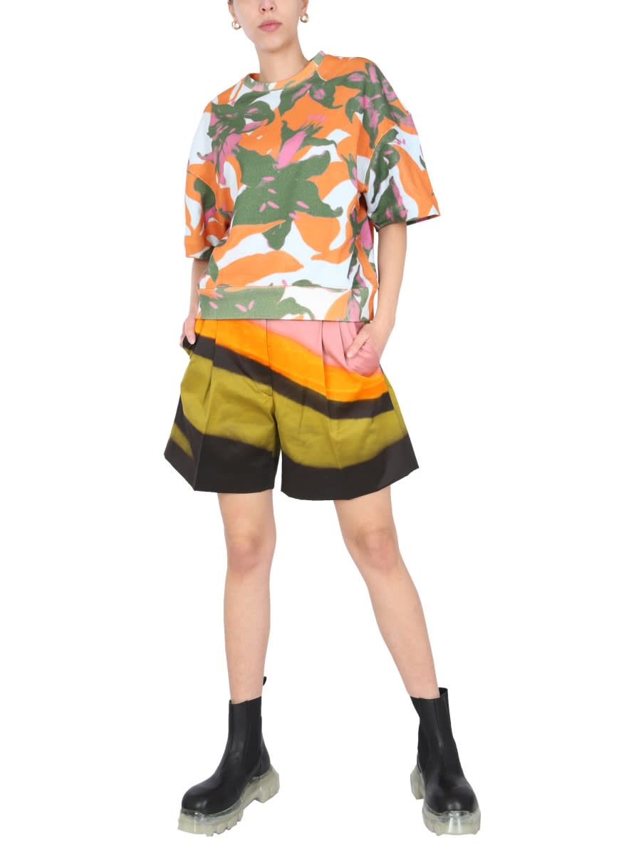 Shop Dries Van Noten Shorts With Pinces In Multicolour