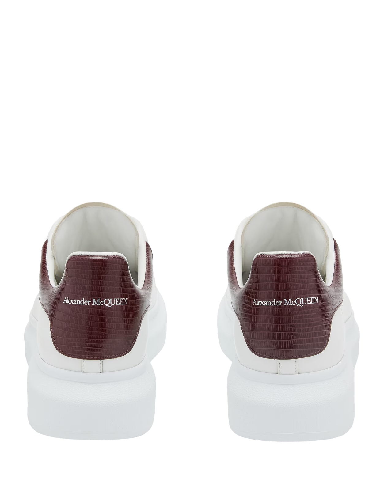 Shop Alexander Mcqueen Oversized Sneakers In White/burgundy