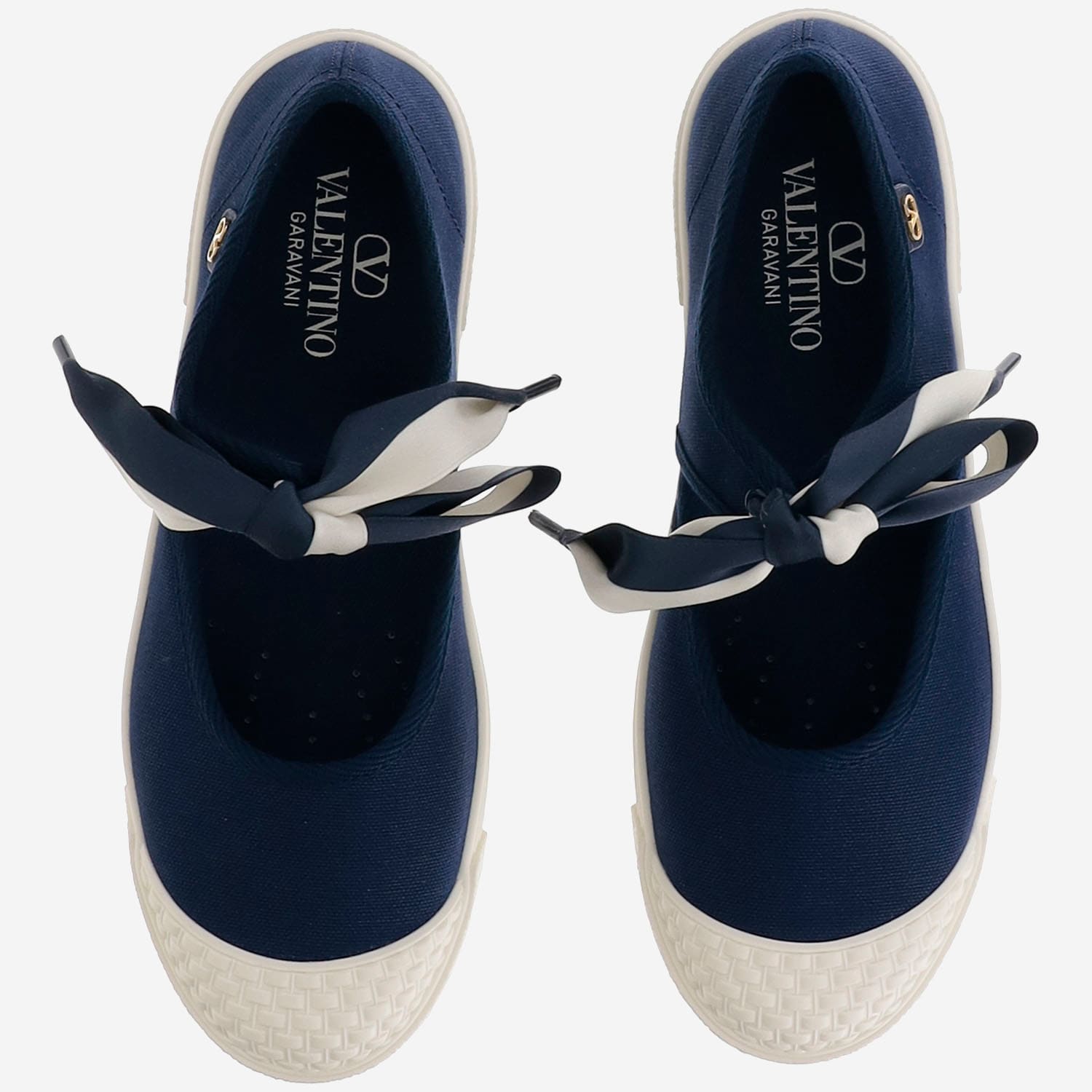 Valentino Bay By Bay Canvas Ballerina Sneaker In Blue