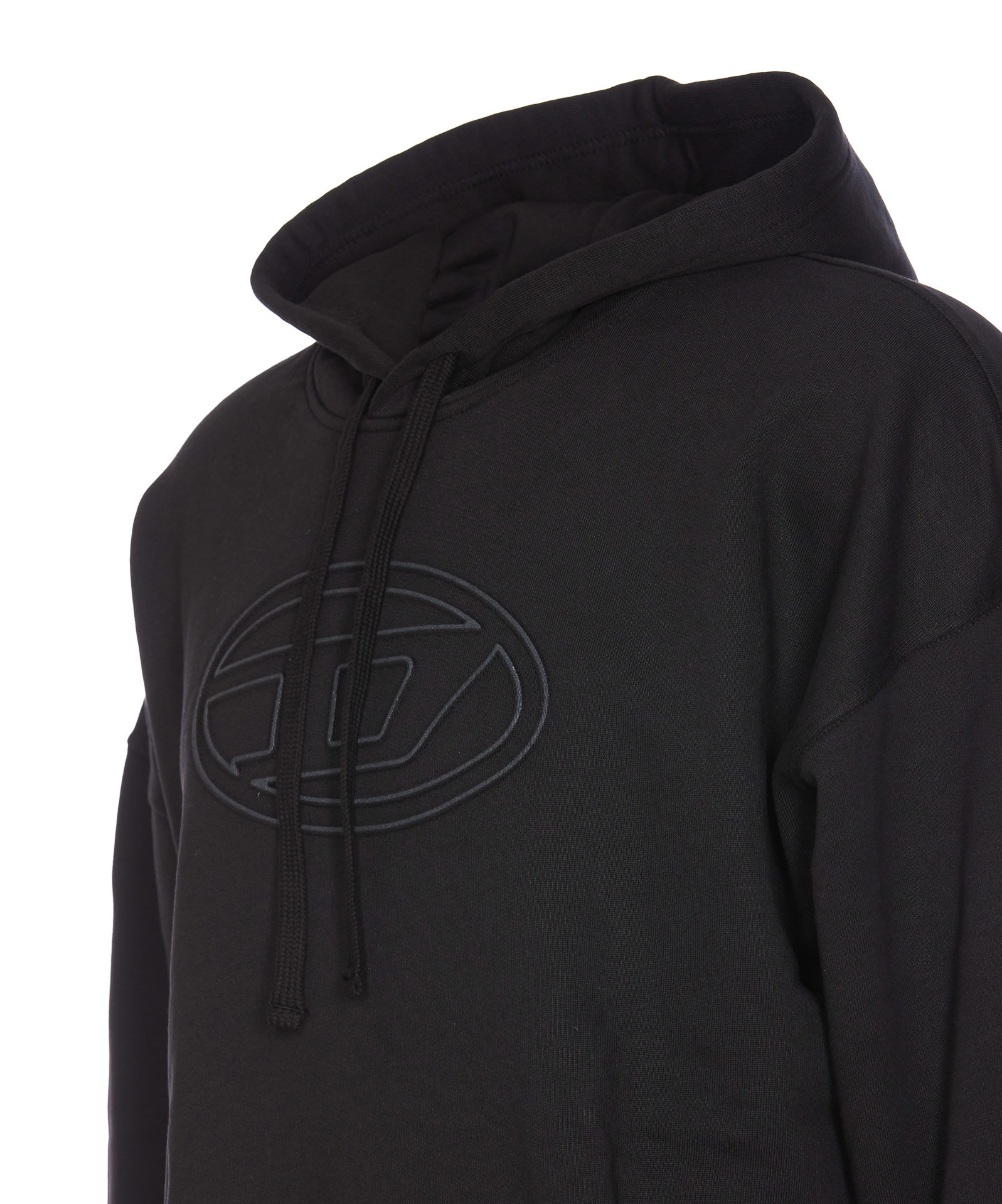 Diesel S-ummer Bigoval Biologic Cotton Sweatshirt With Frontal Oval-d Logo In Black