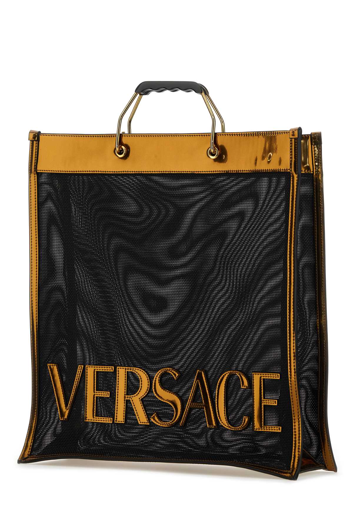 Shop Versace Black Mesh  Shopping Bag In 2x16v