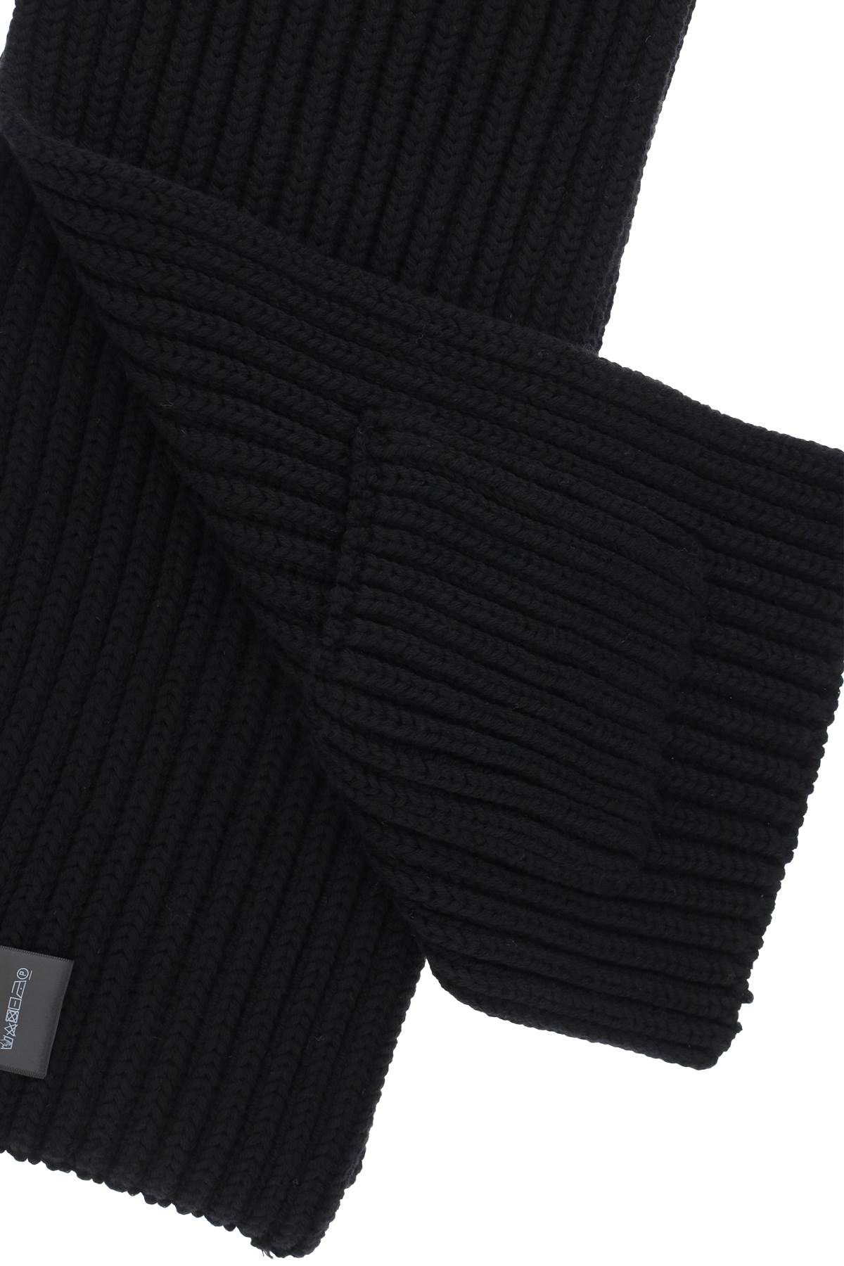 Shop Etro Wool Scarf With Logo In Black (black)