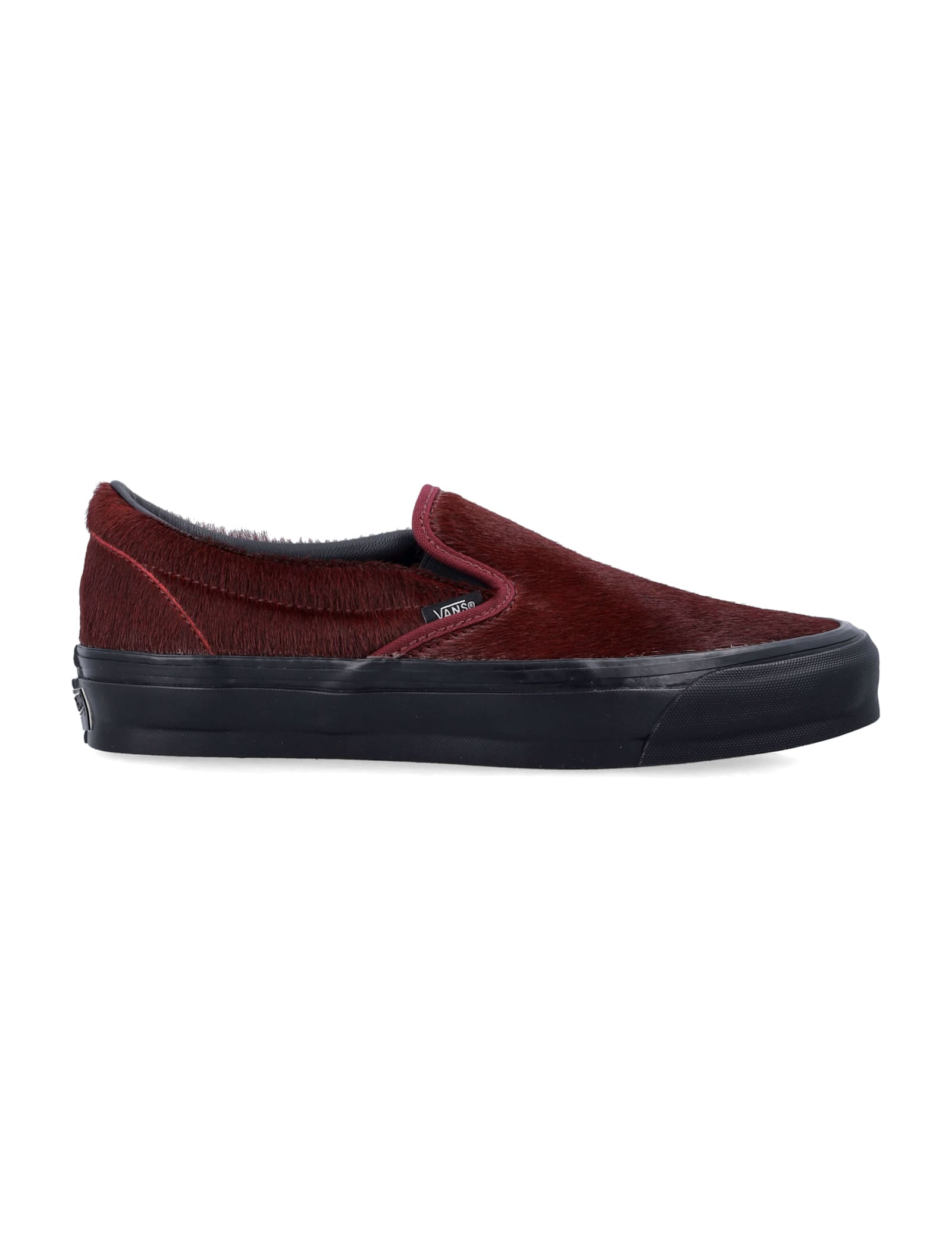Vans Lx Classic Slip-on 98 Pony Hair Sneakers In Burgundy