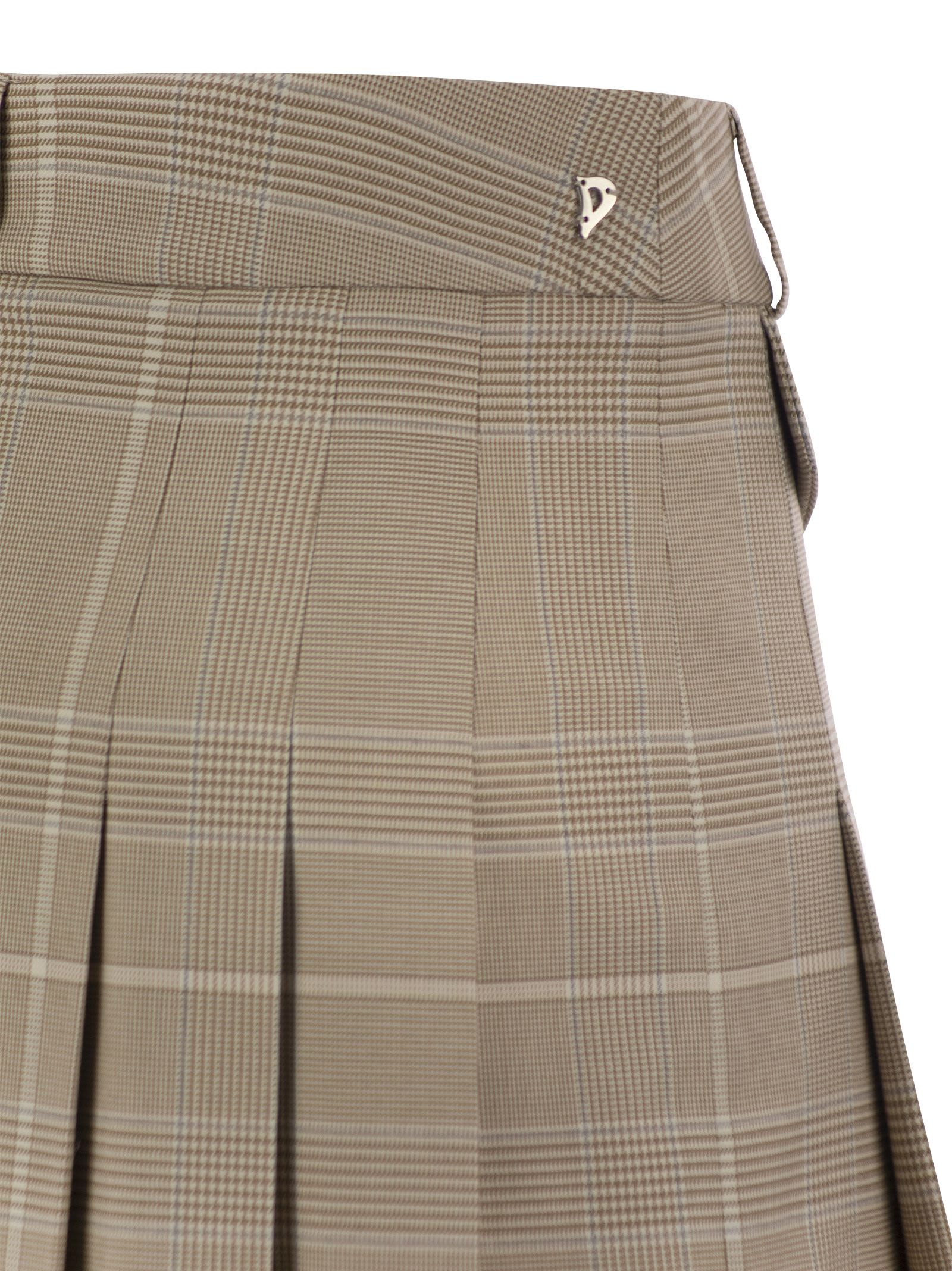 Dondup Prince Of Wales Mini Skirt In Neutral