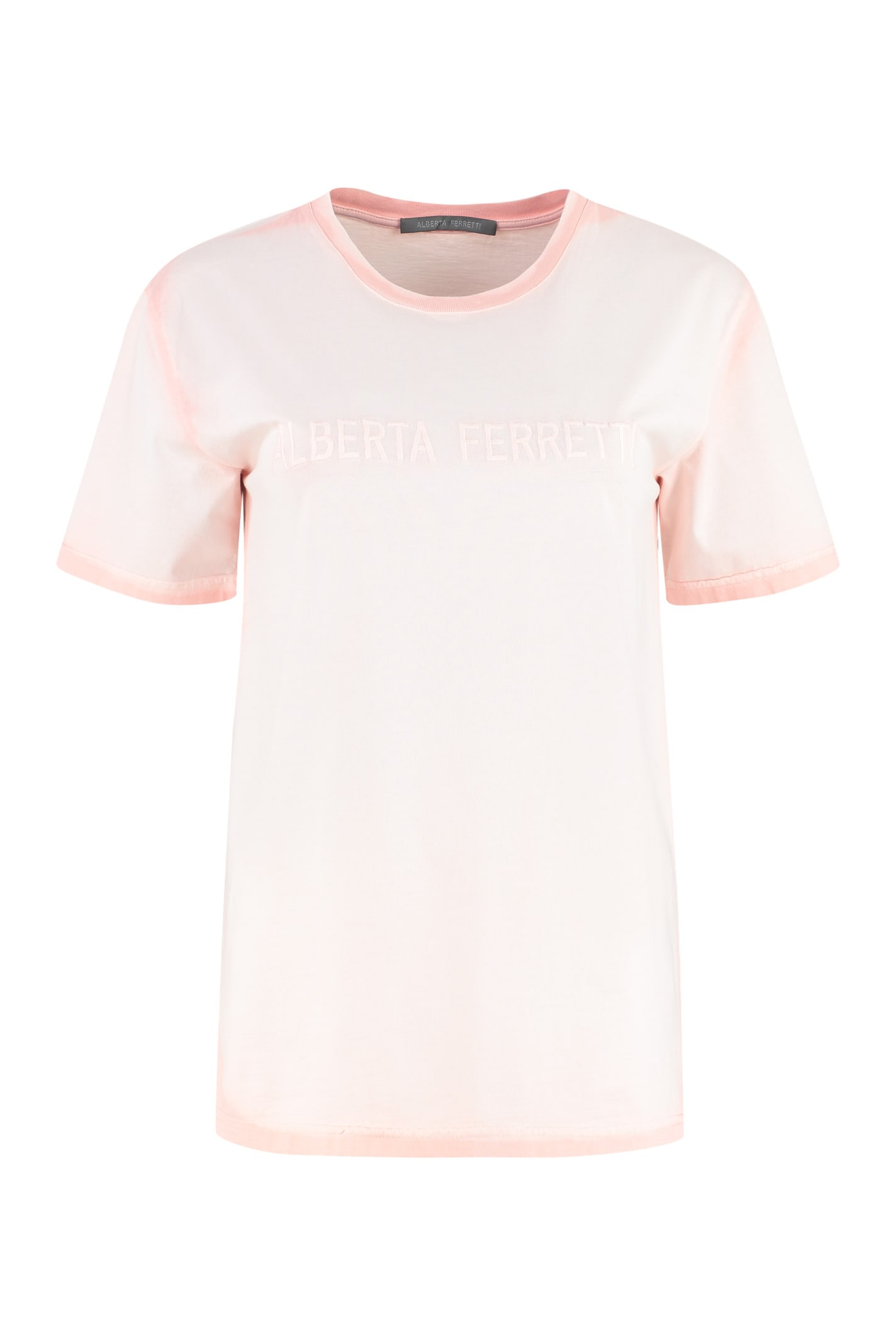 Alberta Ferretti Cotton Crew-neck T-shirt In Pink
