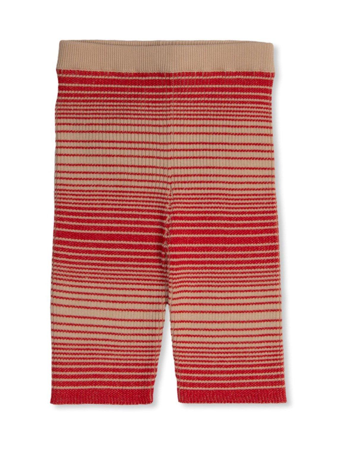 Shop Gucci Logo Patch Striped Shorts In Rosso