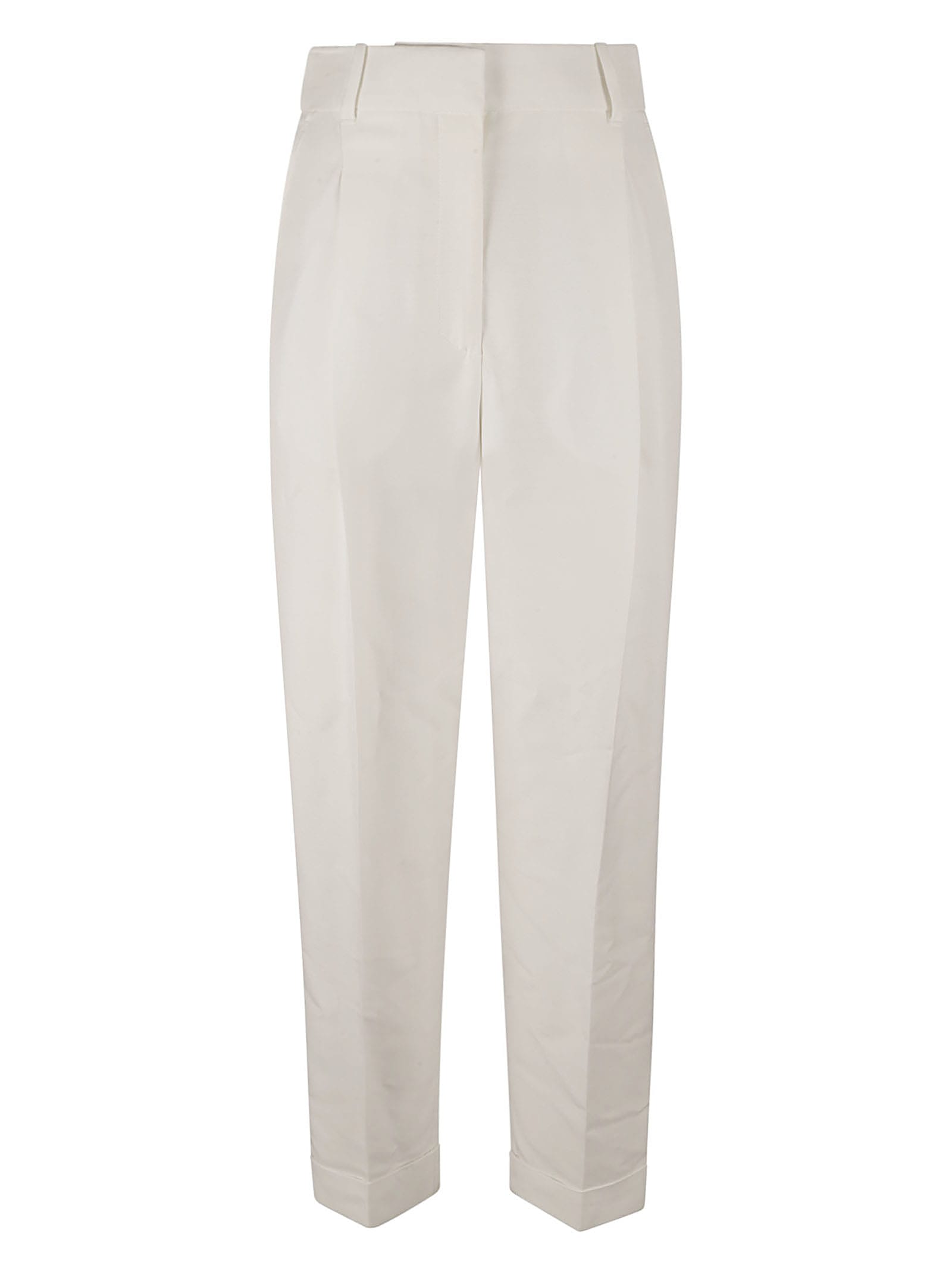 Alexander Mcqueen Certified Cady Trousers In Optical White