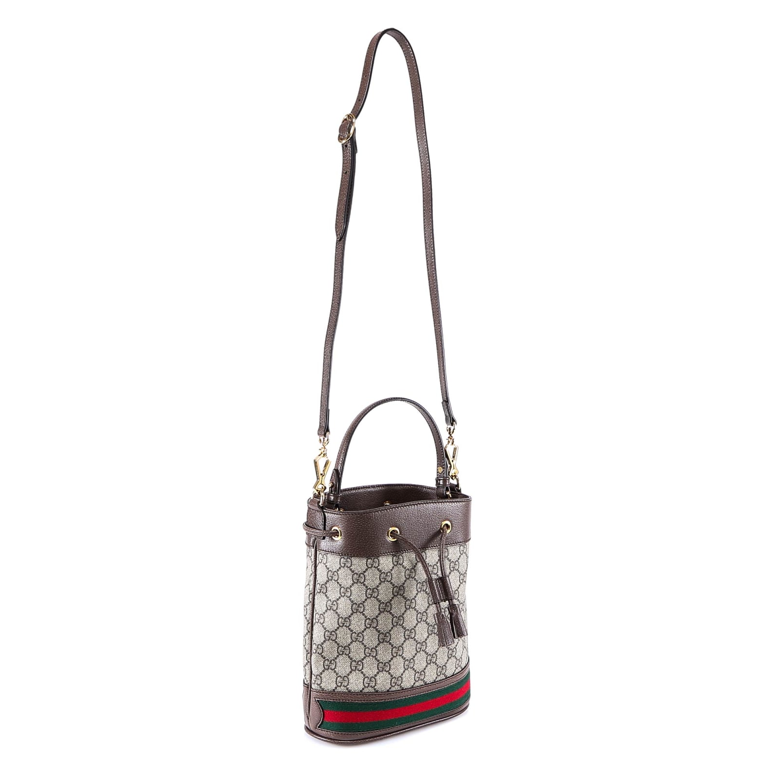 Shop Gucci Ophidia Gg Bucket Bag Small In Beige