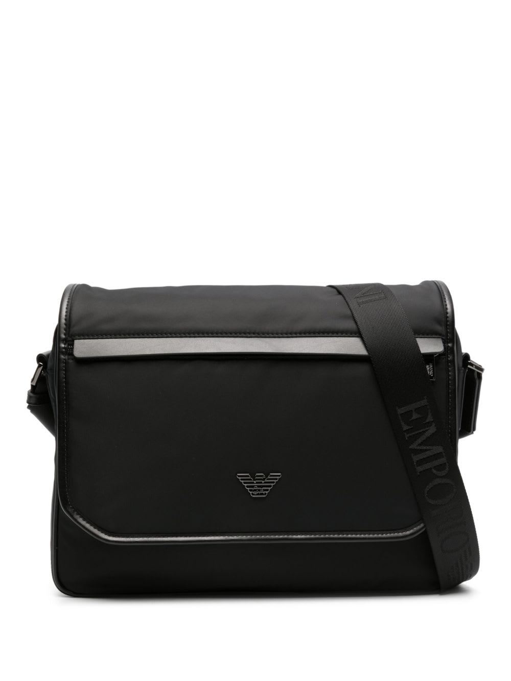 Shop Emporio Armani Man`s Messenger In .c Dark Green Black