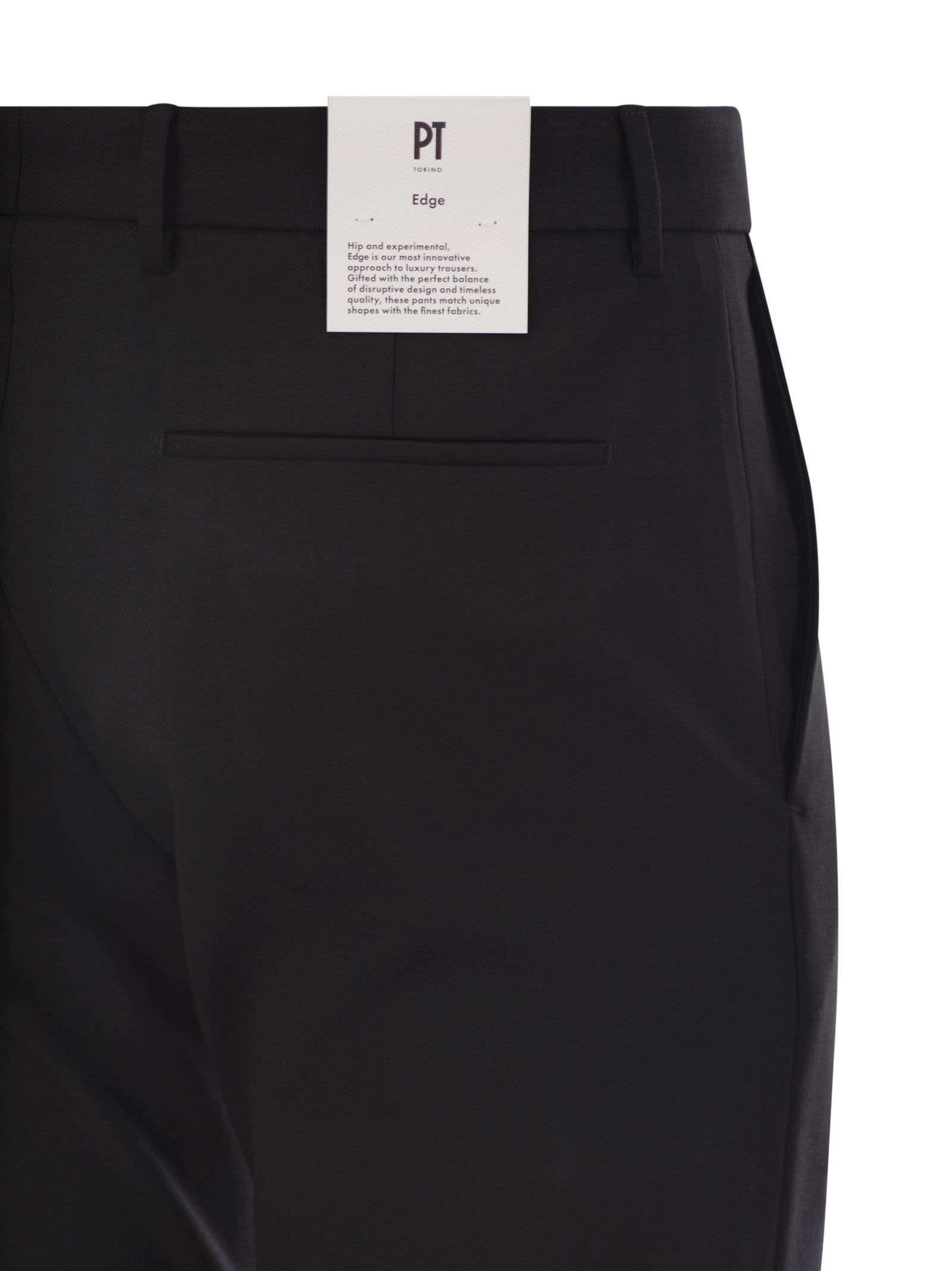 Shop Pt Torino Dieci - Virgin Wool Trousers In Black