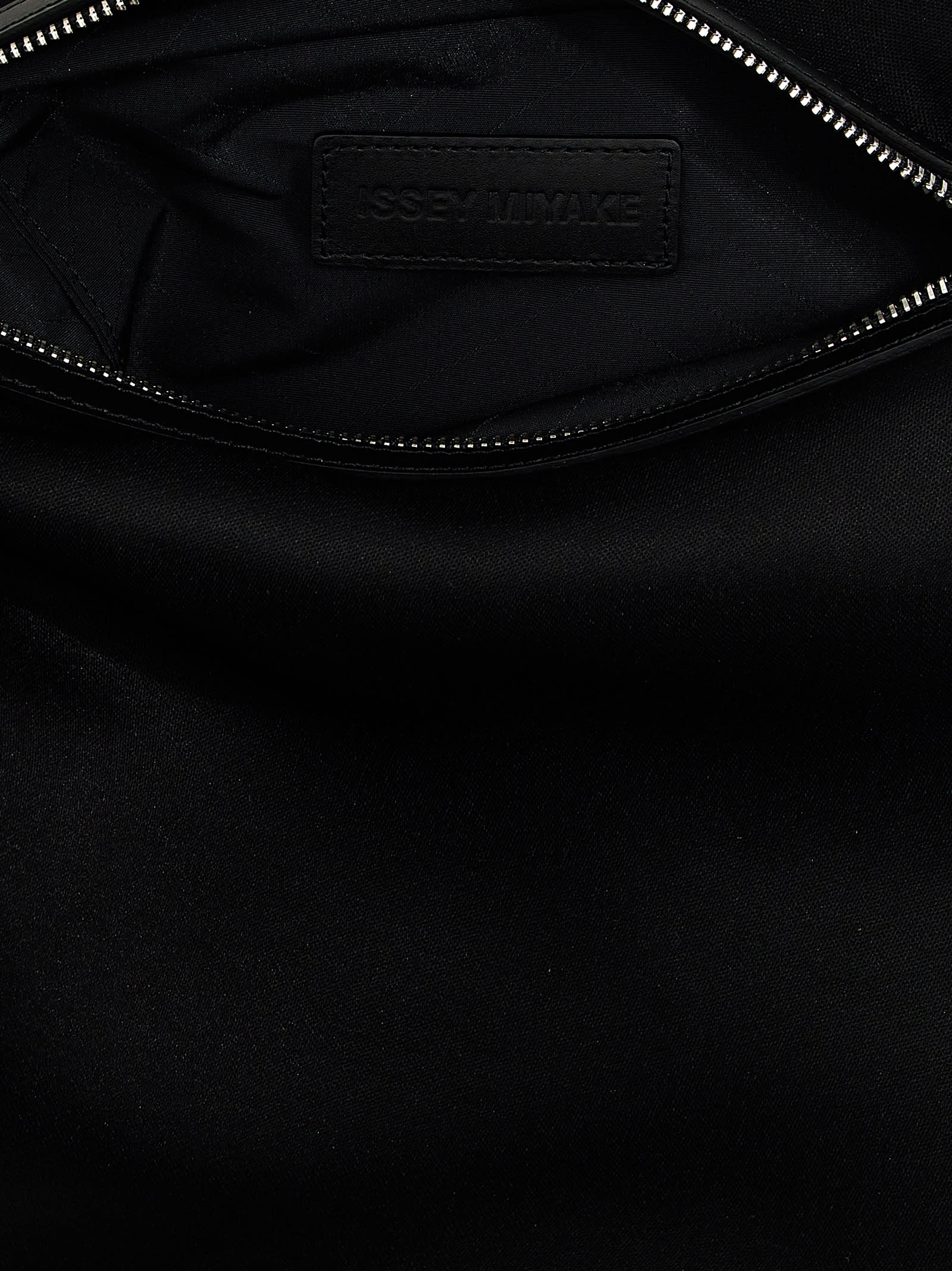 Issey Miyake Enveloping Square Satin Shoulder Bag In Black