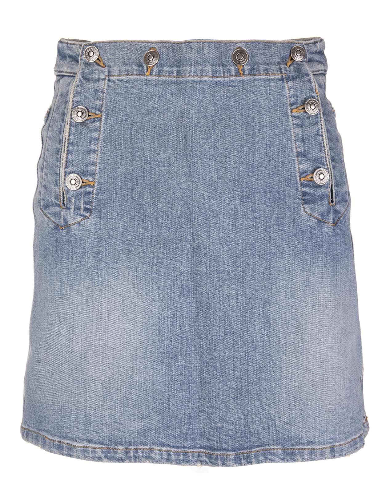 Ermanno Scervino Denim Mini Skirt With Buttons