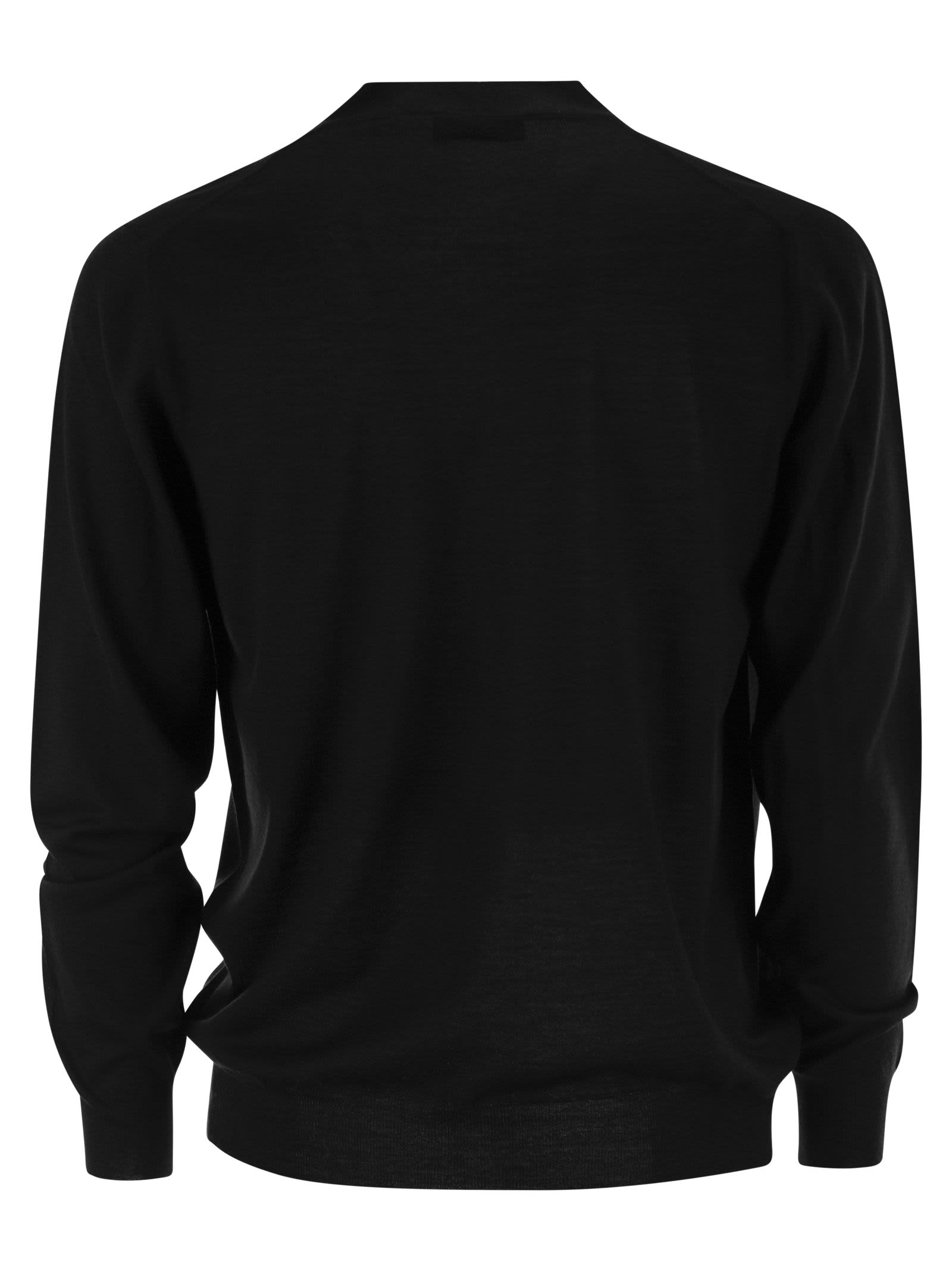 Shop Fedeli Lightweight Virgin Wool Cardigan In Black