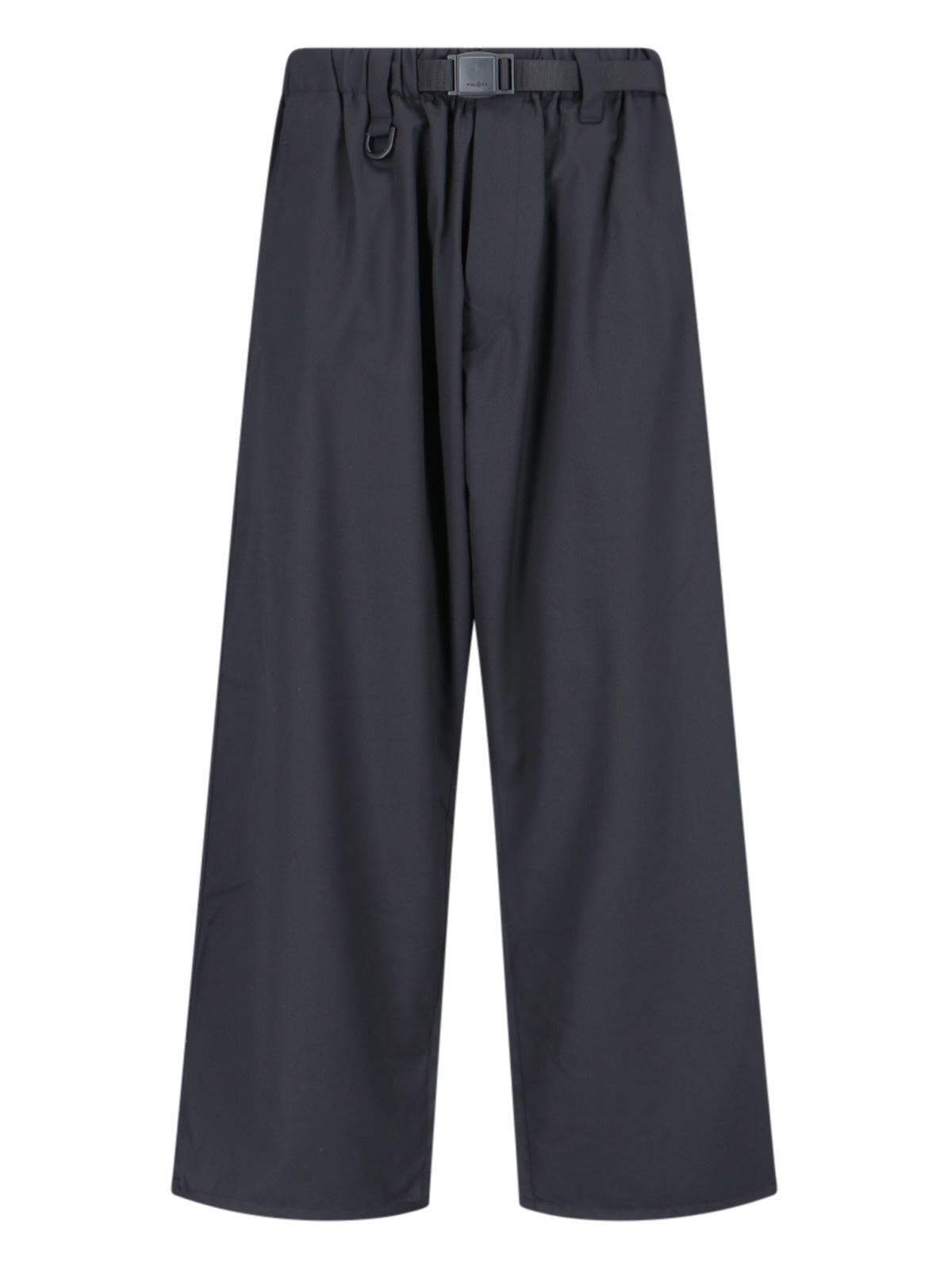 Shop Y-3 Wide Belted Pants In Black