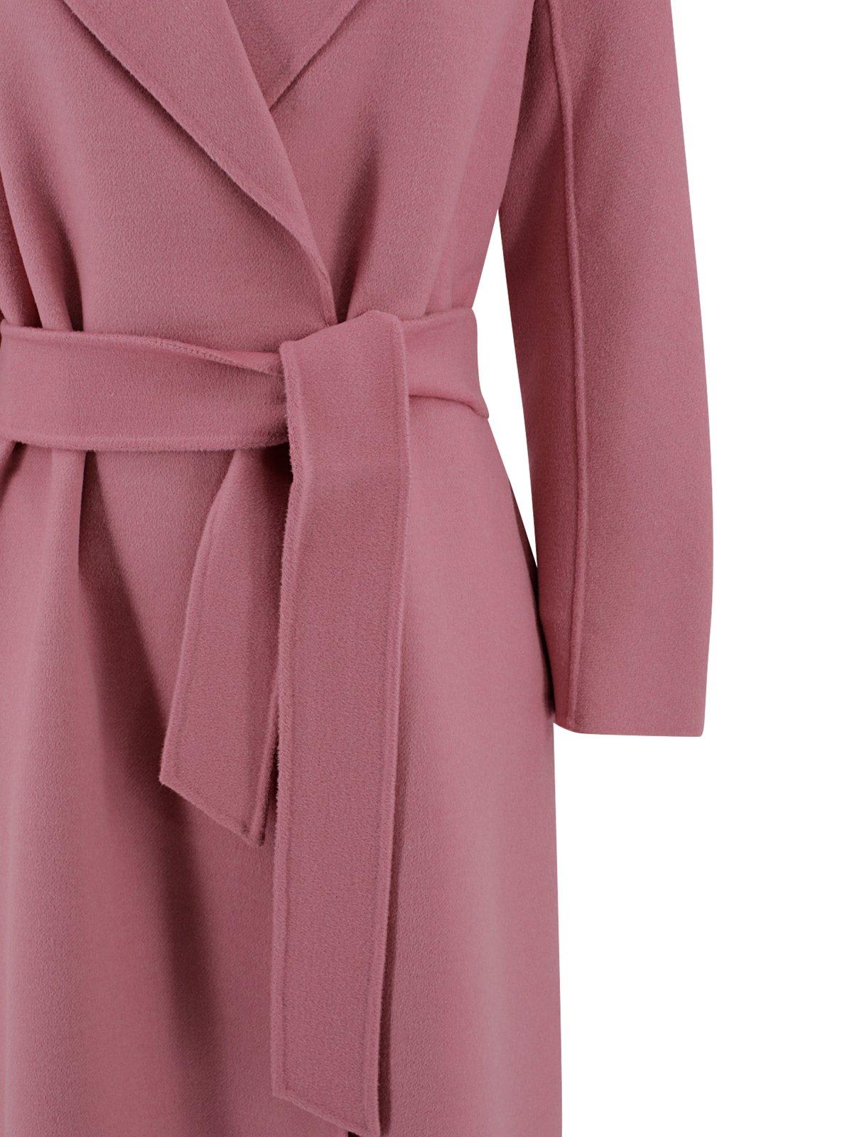 Shop Max Mara Belted Mid-length Coat In Rosa