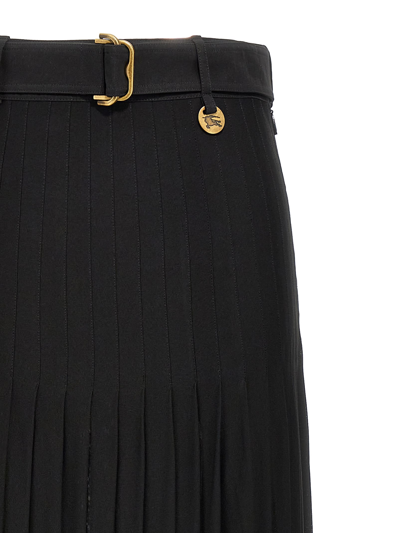 Burberry Crepe Jersey Maxi Skirt Skirts Black In Black