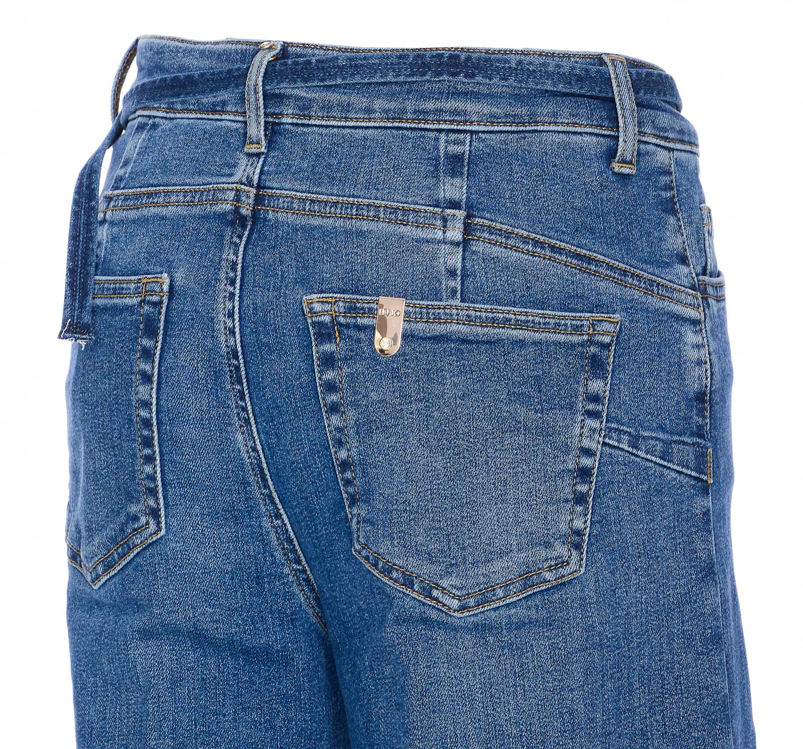 Liu •jo Denim Trousers With Belt Loops In Blue
