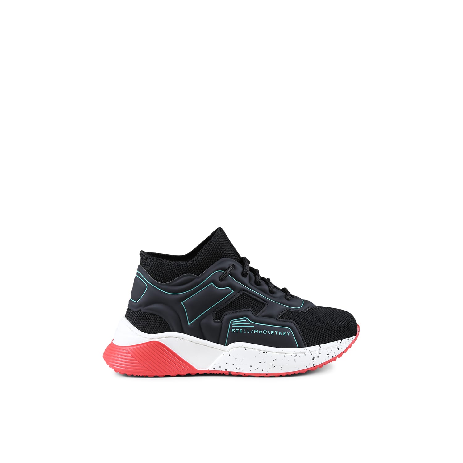 STELLA MCCARTNEY BLACK SNEAKERS FOR BOY WITH LOGO 