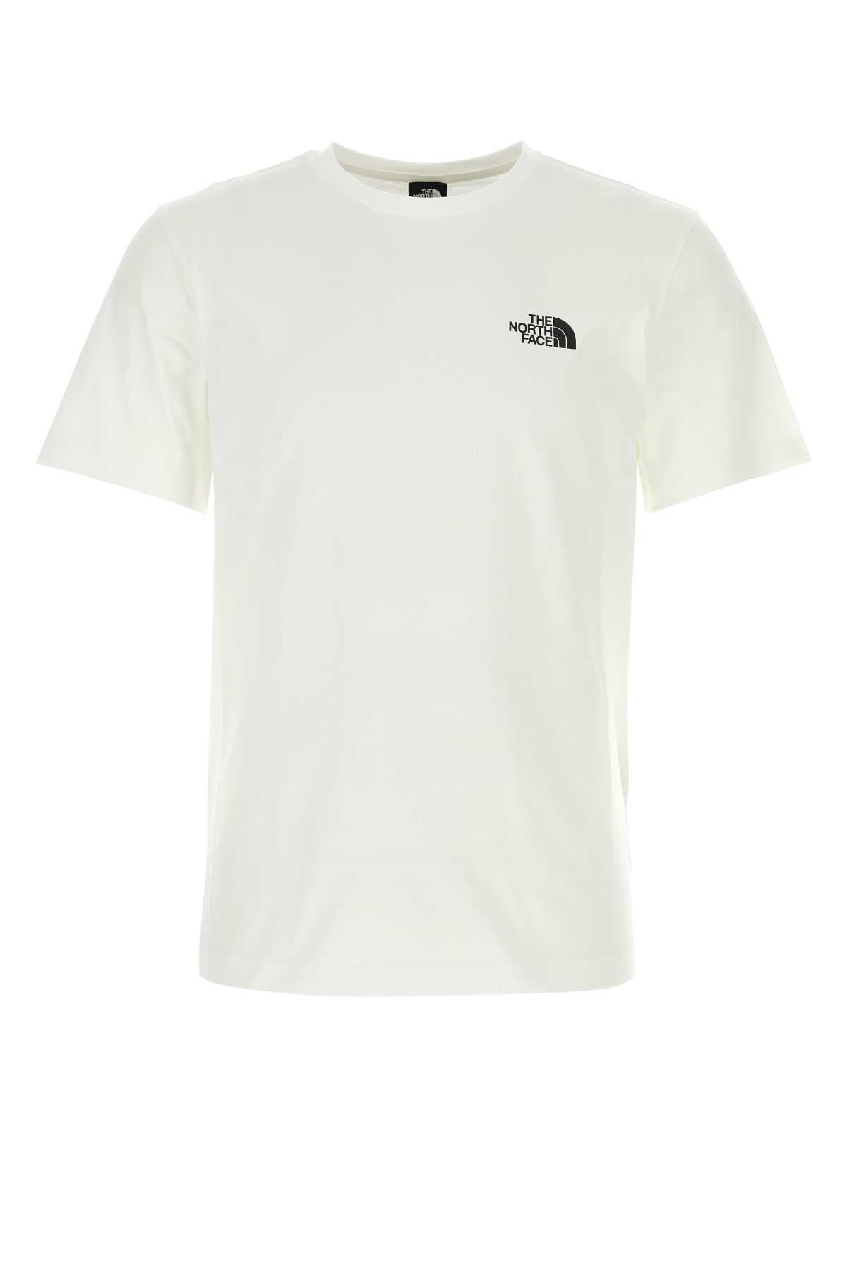 Shop The North Face White Cotton Blend T-shirt In Tnfwhite