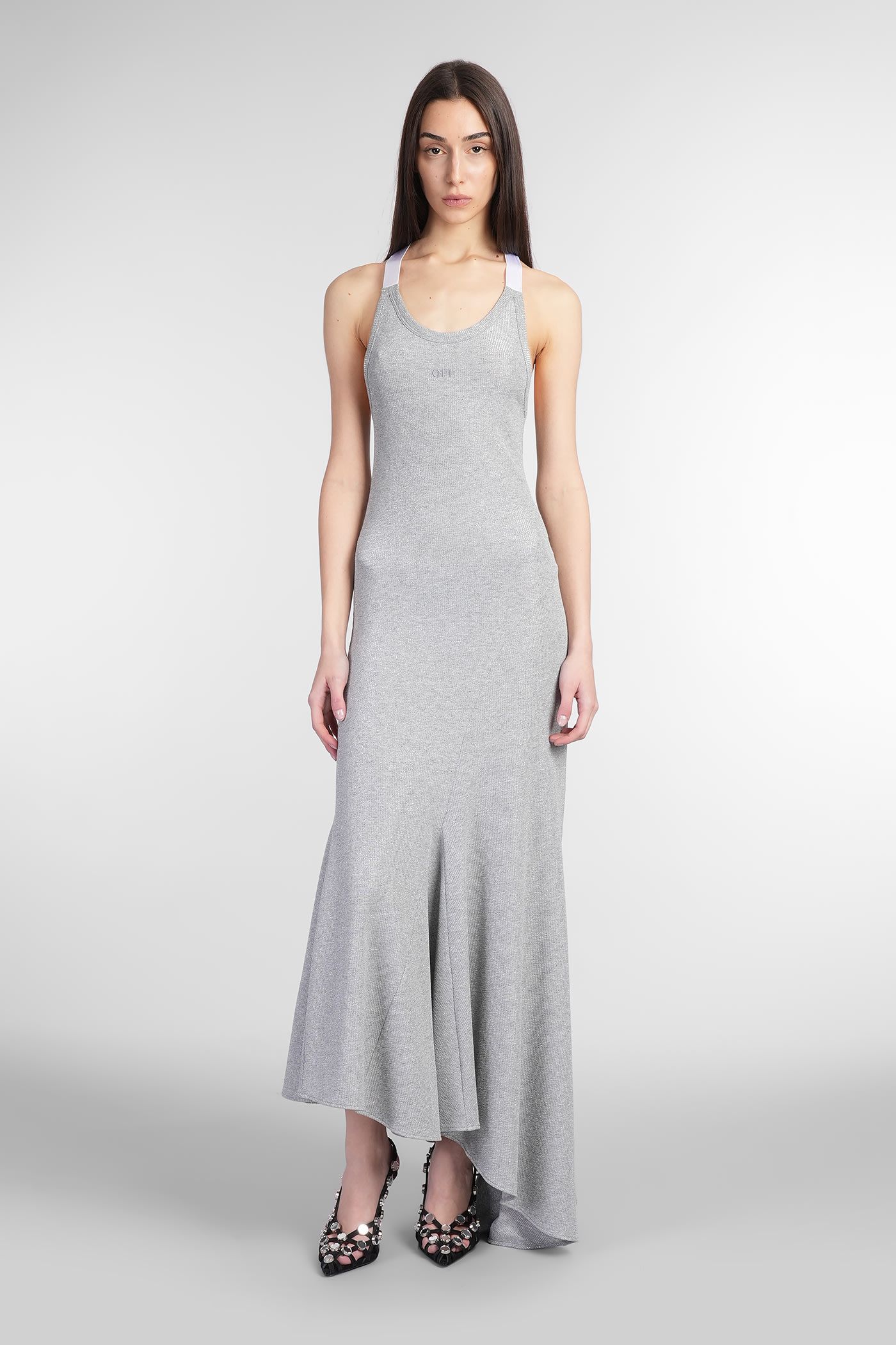 Dress Woman In Silver Viscose