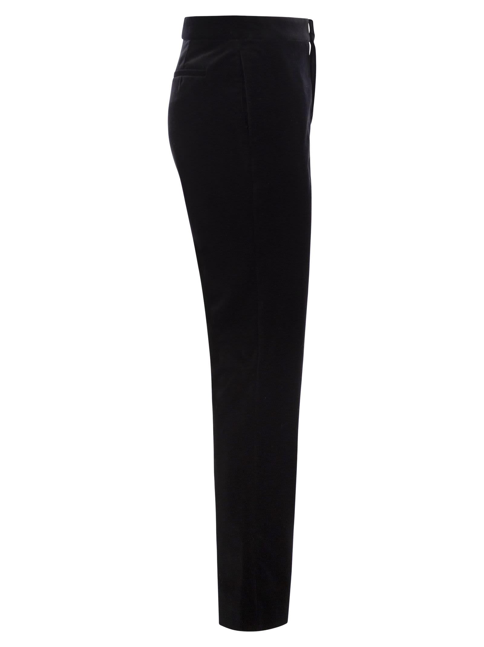 Shop Fabiana Filippi Velvet Trousers In Black