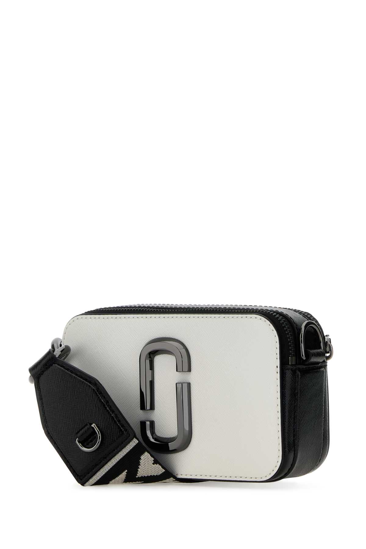 Shop Marc Jacobs Multicolor Leather The Snapshot Crossbody Bag In Blackwhite