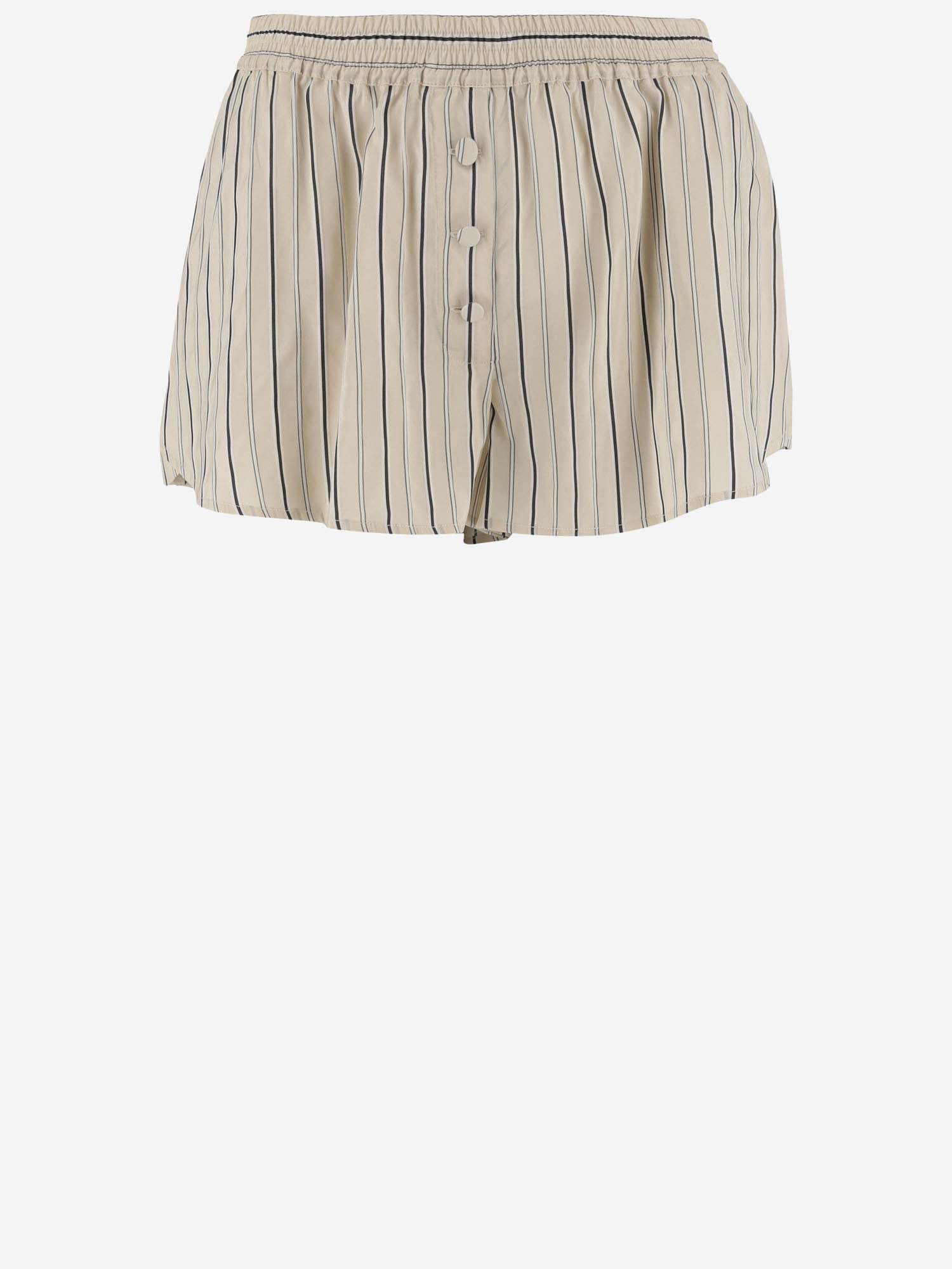 Striped Silk Blend Shorts