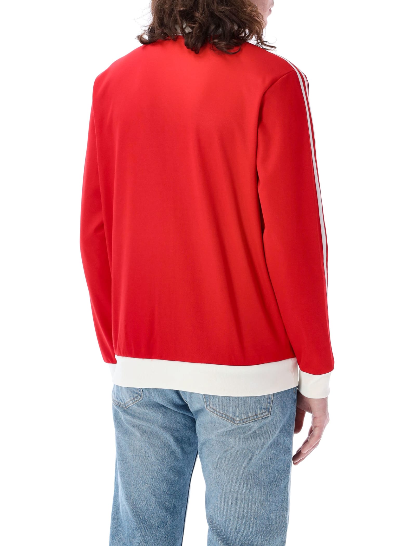 Adidas Originals Logo-detail Zip-up Sweatshirt In Red