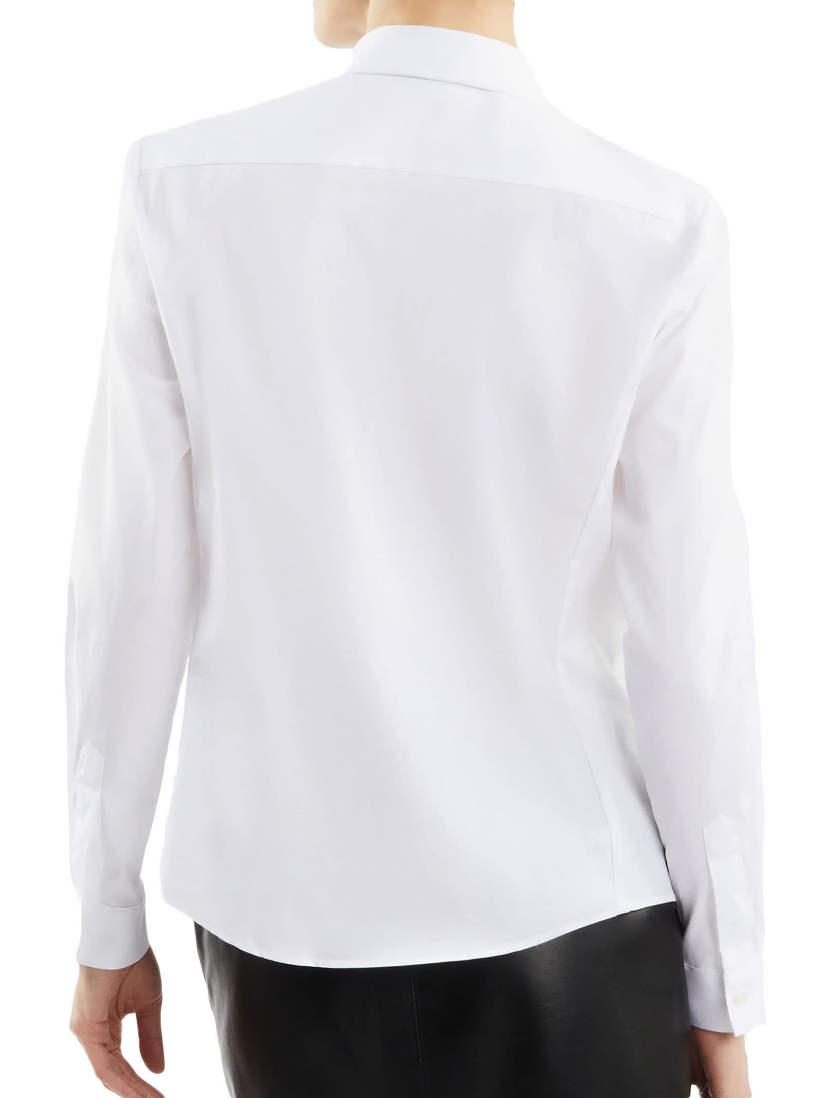 Shop Fay White Stretch Cotton Poplin Shirt