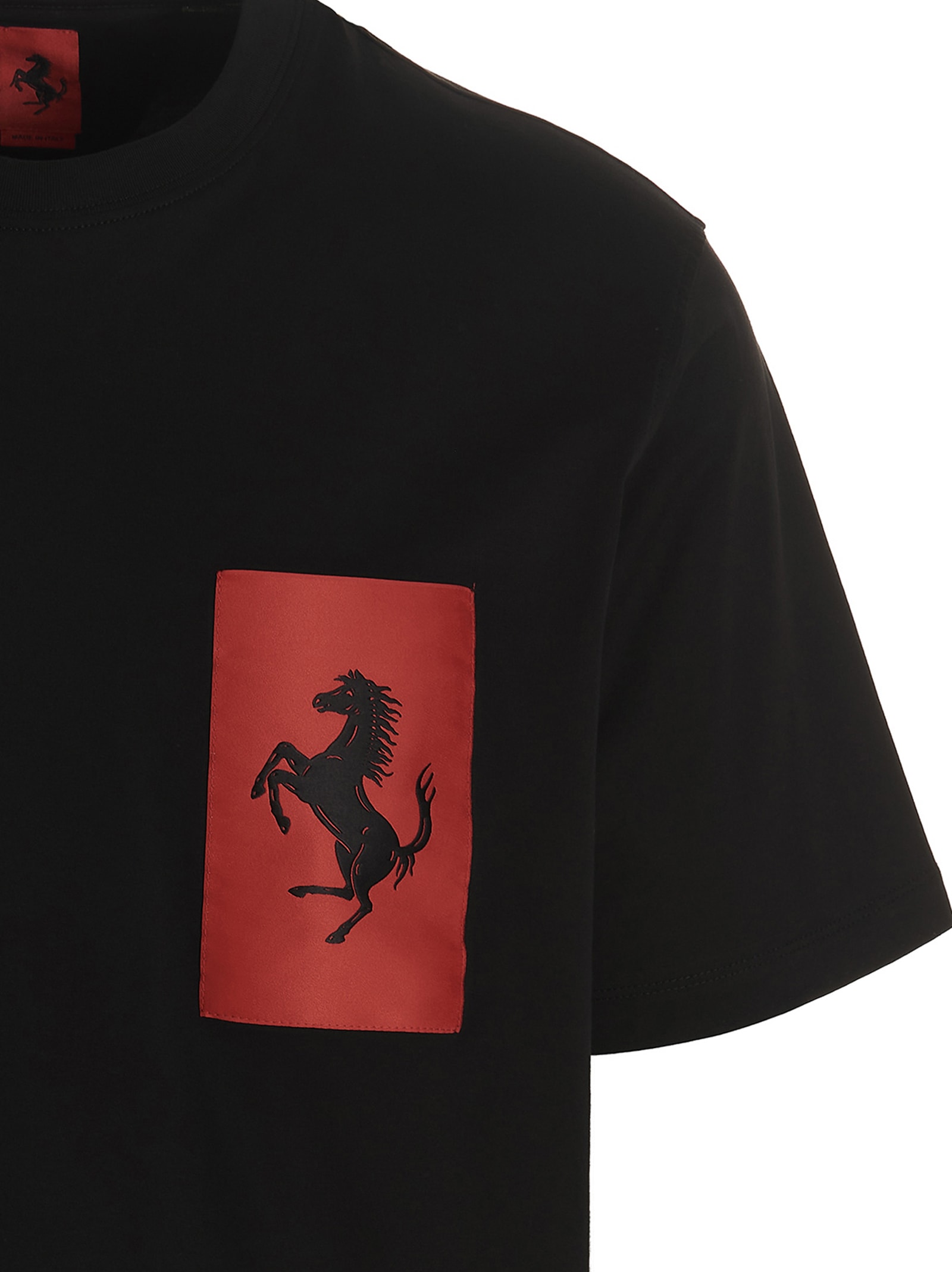Shop Ferrari T-shirt Label Pocket In Black