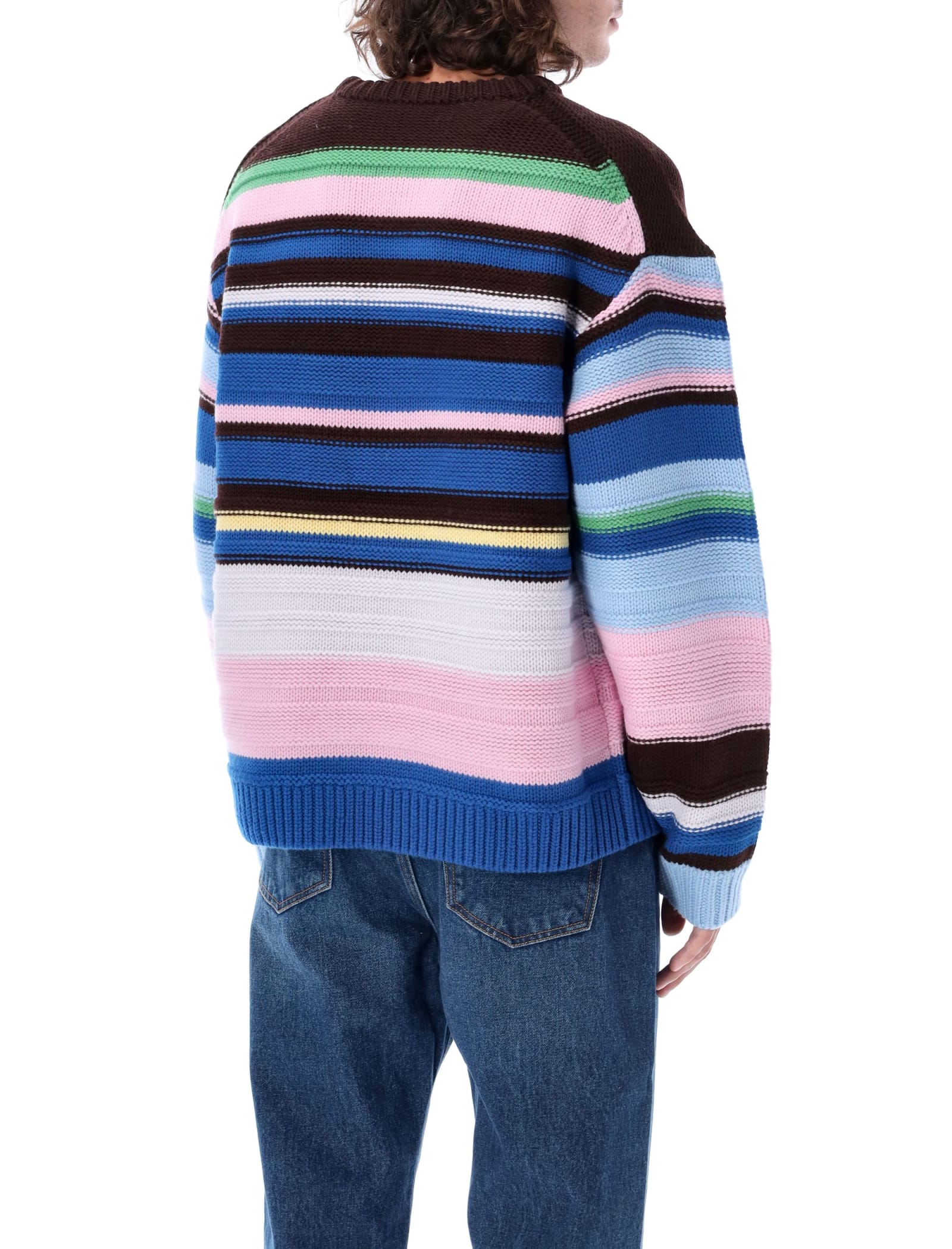 Shop Jw Anderson Striped Knit In Blue Multi