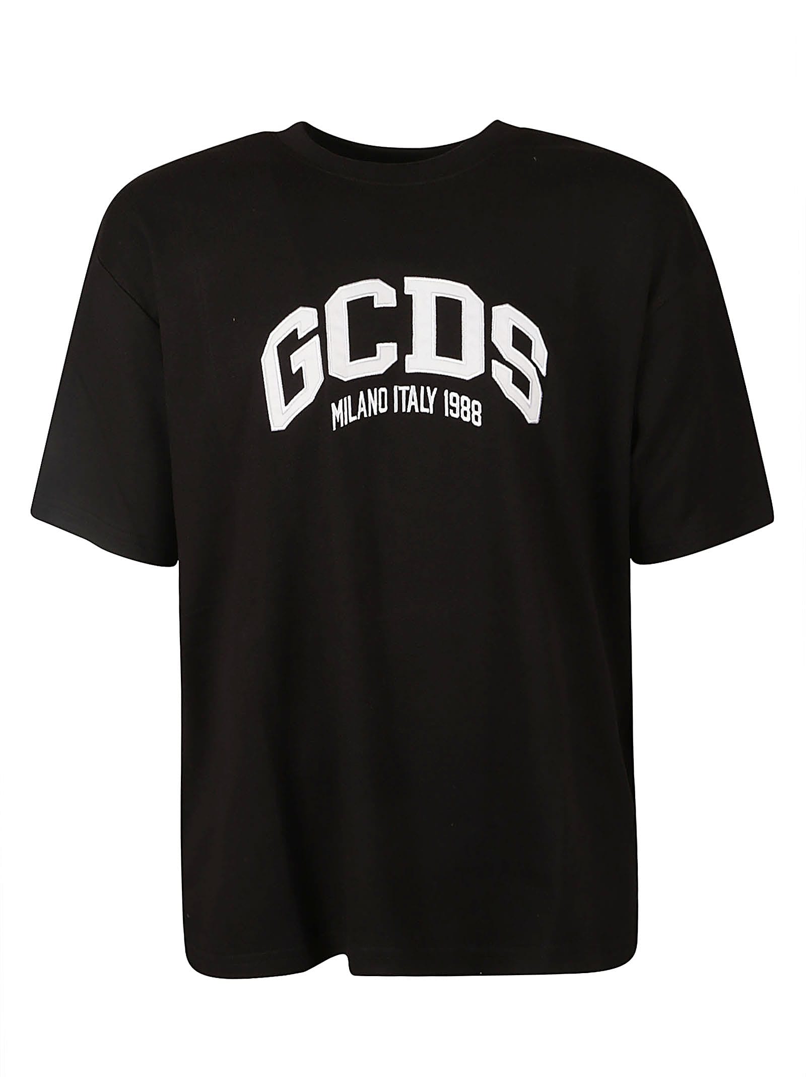 Gcds Logo Loose T-shirt In Black