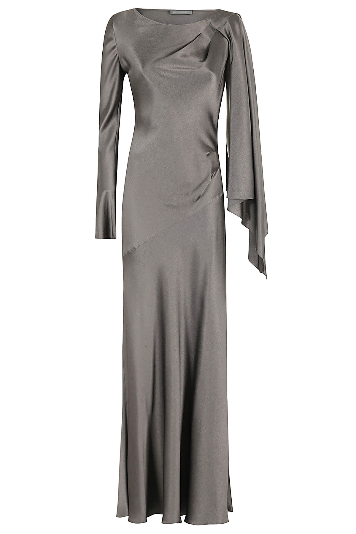 Shop Alberta Ferretti Satin In Grigio