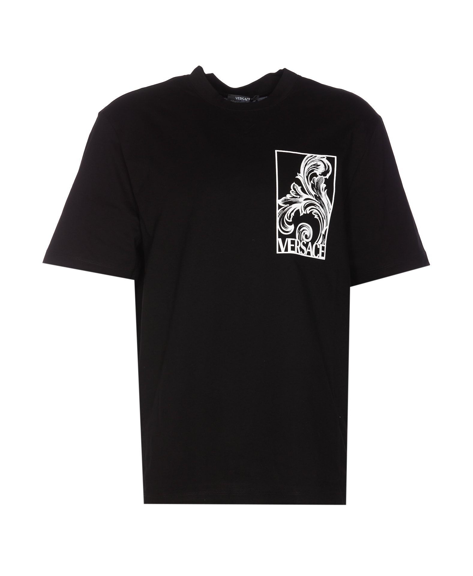 Shop Versace Palmette T-shirt In Black