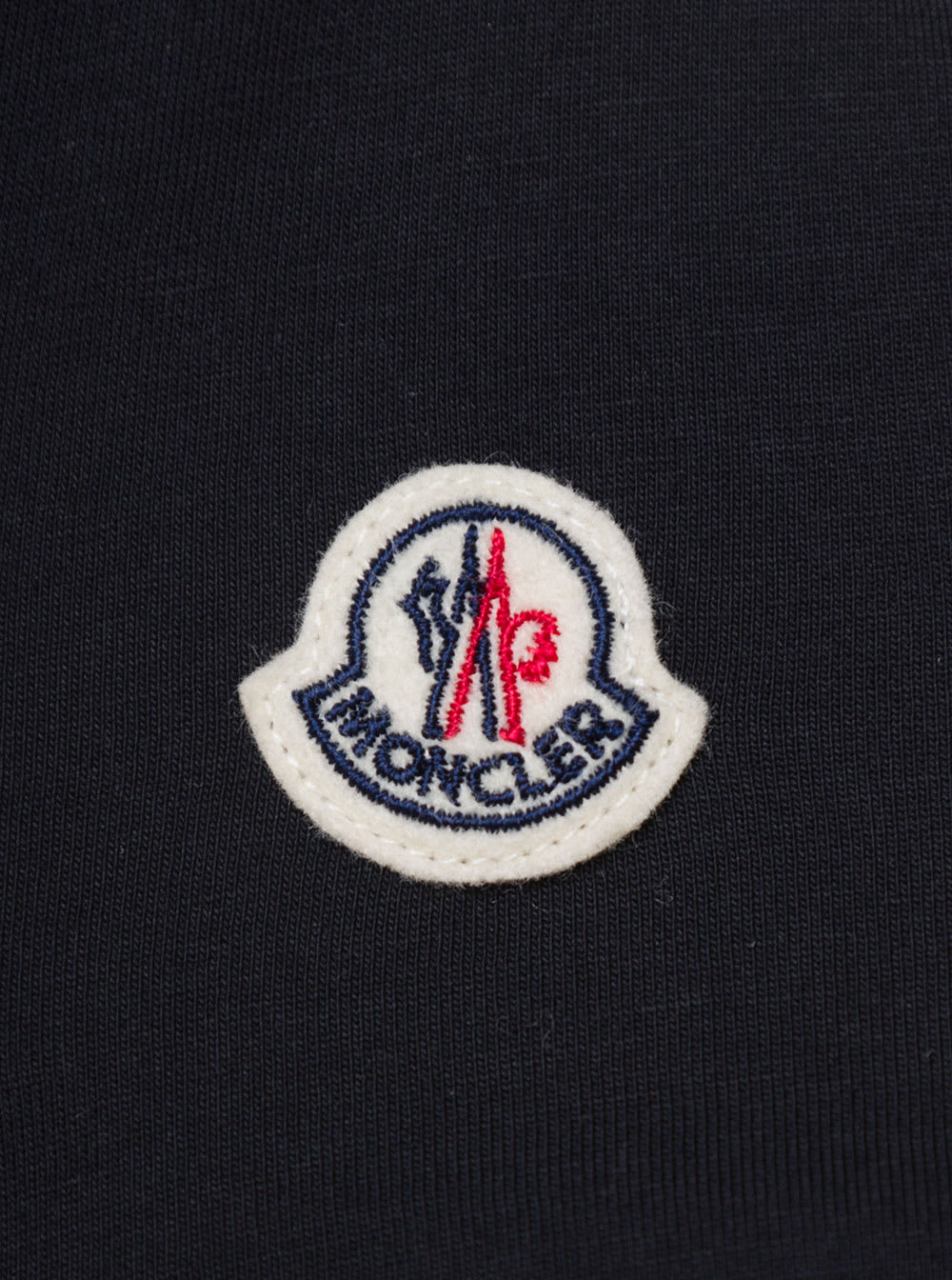 Moncler Black Long-sleeve T-shirt With Logo Lettering Patch In Polyamide Girl In Black