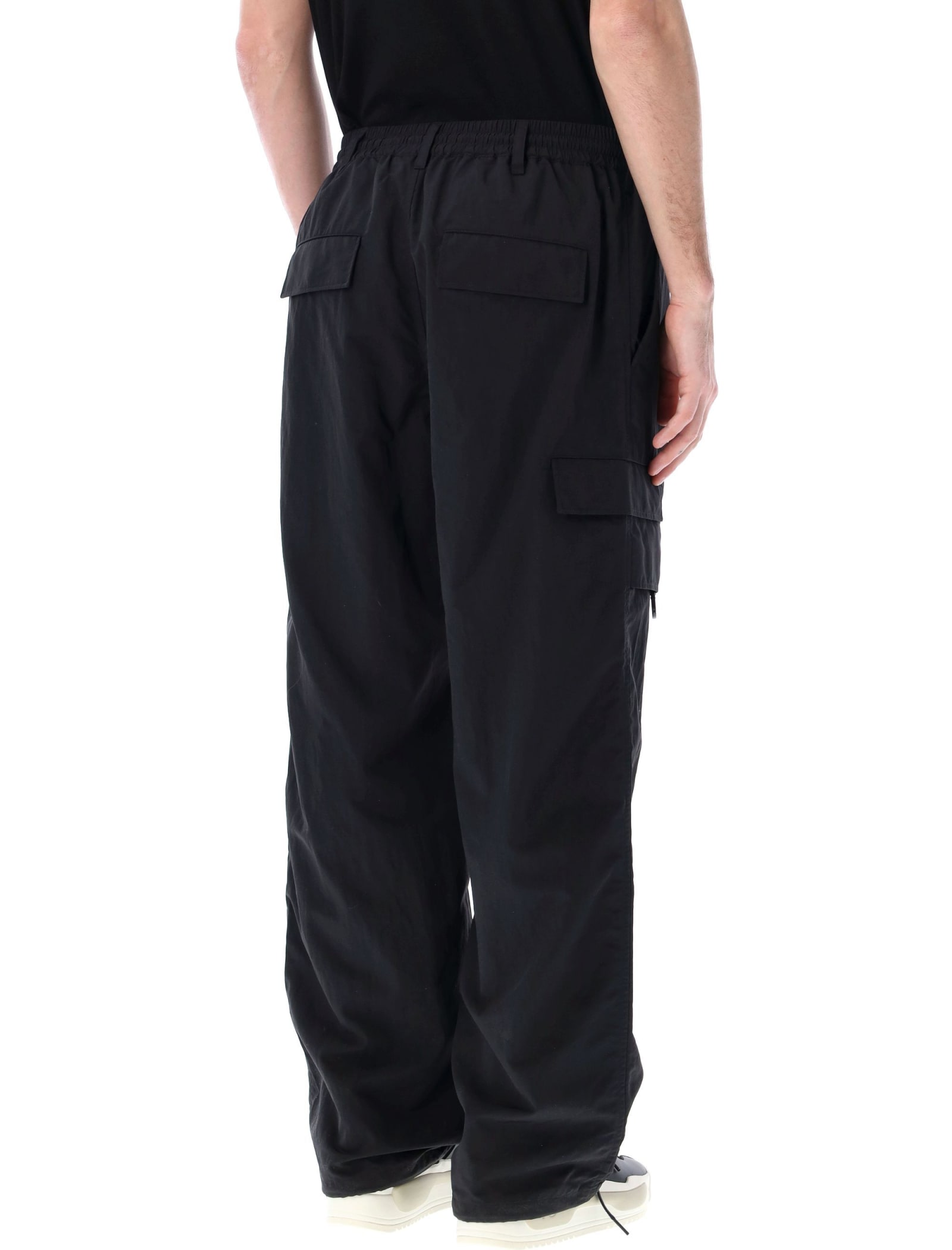 Shop Y-3 Crinkle Nylon Cargo Pants In Black