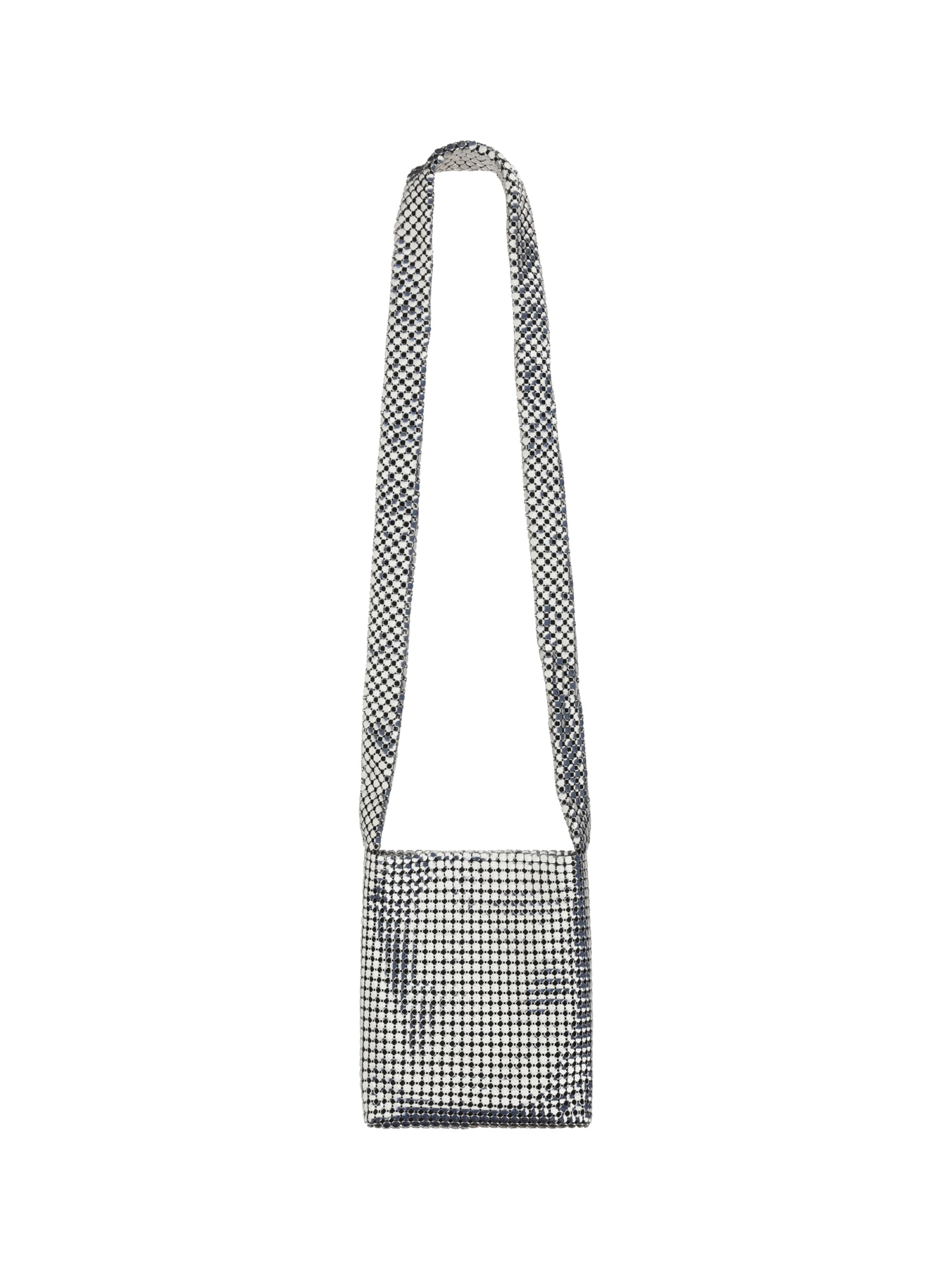 Shop Rabanne Pixel Mini Shoulder Bag In Silver