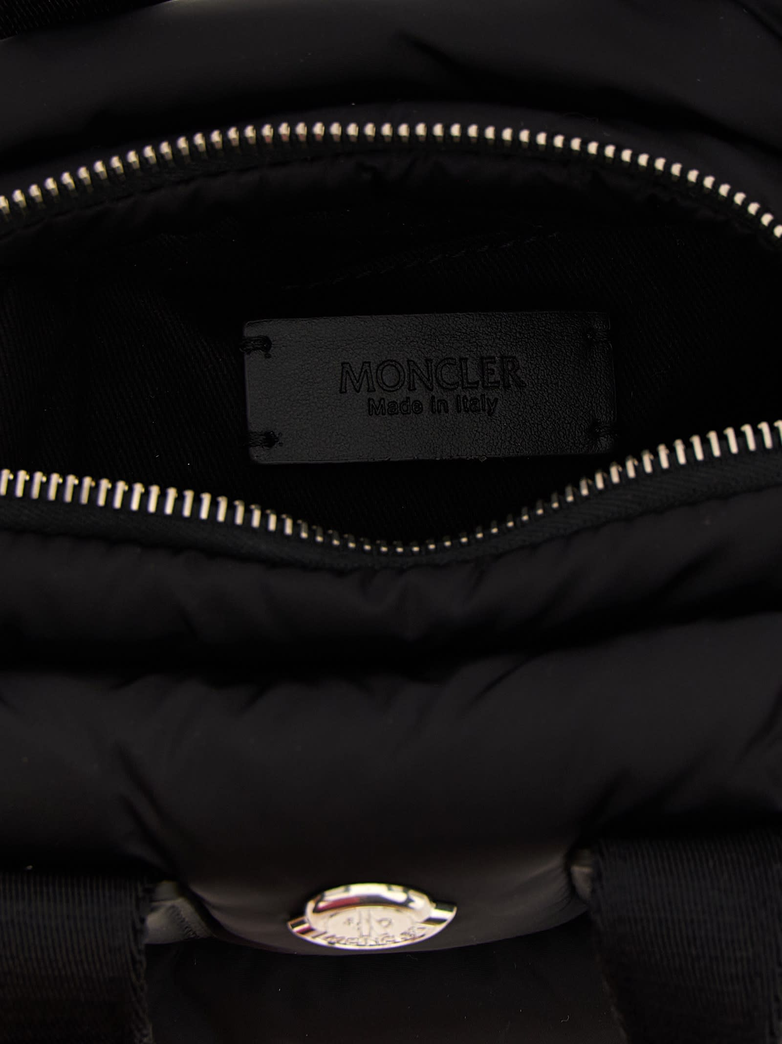 Moncler Micro Shoulder Bag With Quilted Design And Removable Strap In Black