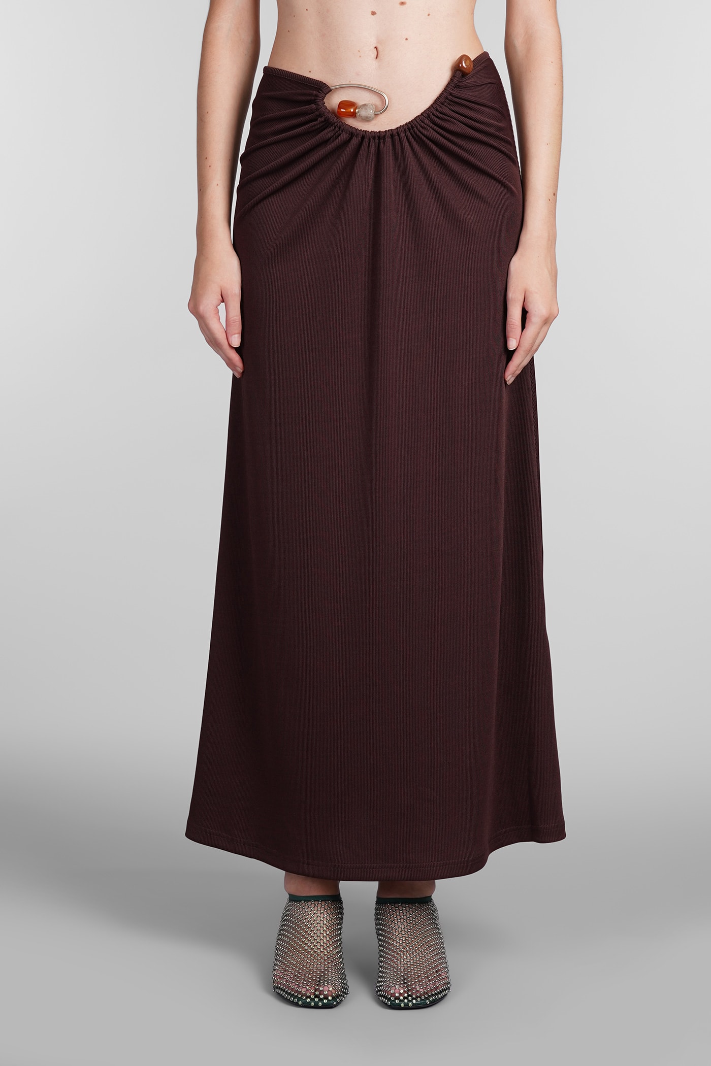 Shop Christopher Esber Skirt In Bordeaux Polyester