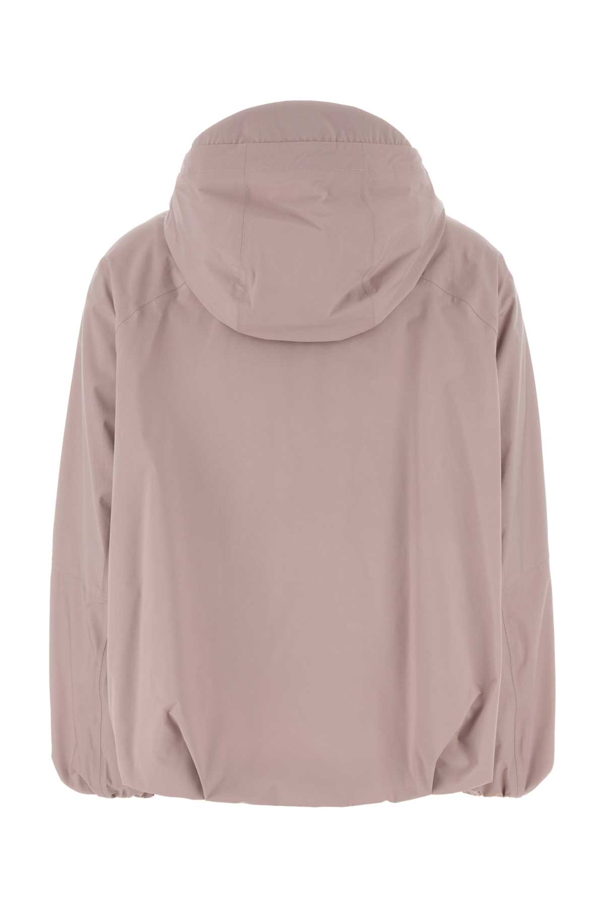 Herno Nylon Jacket With Hood And Elasticated Cuffs In Rosacipria