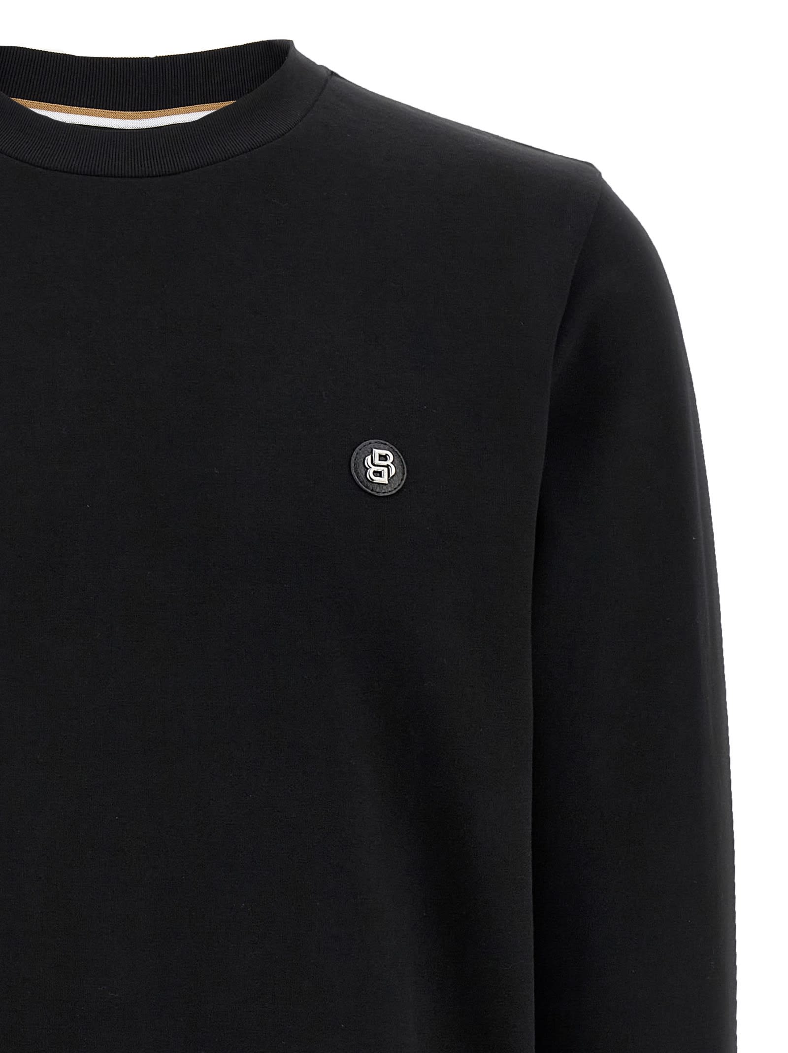 Shop Hugo Boss Logo Sweatshirt In Black