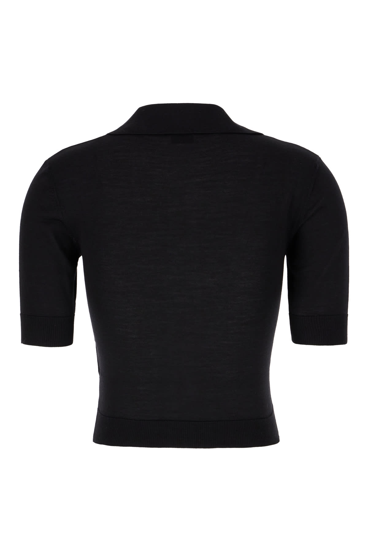 Shop Saint Laurent Black Wool Blend Polo Shirt In Nero