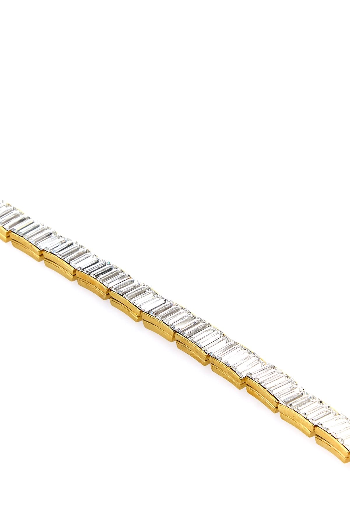 Alessandra Rich Adjustable Chain Link Metal Choker With Two-tone Design In Crygold
